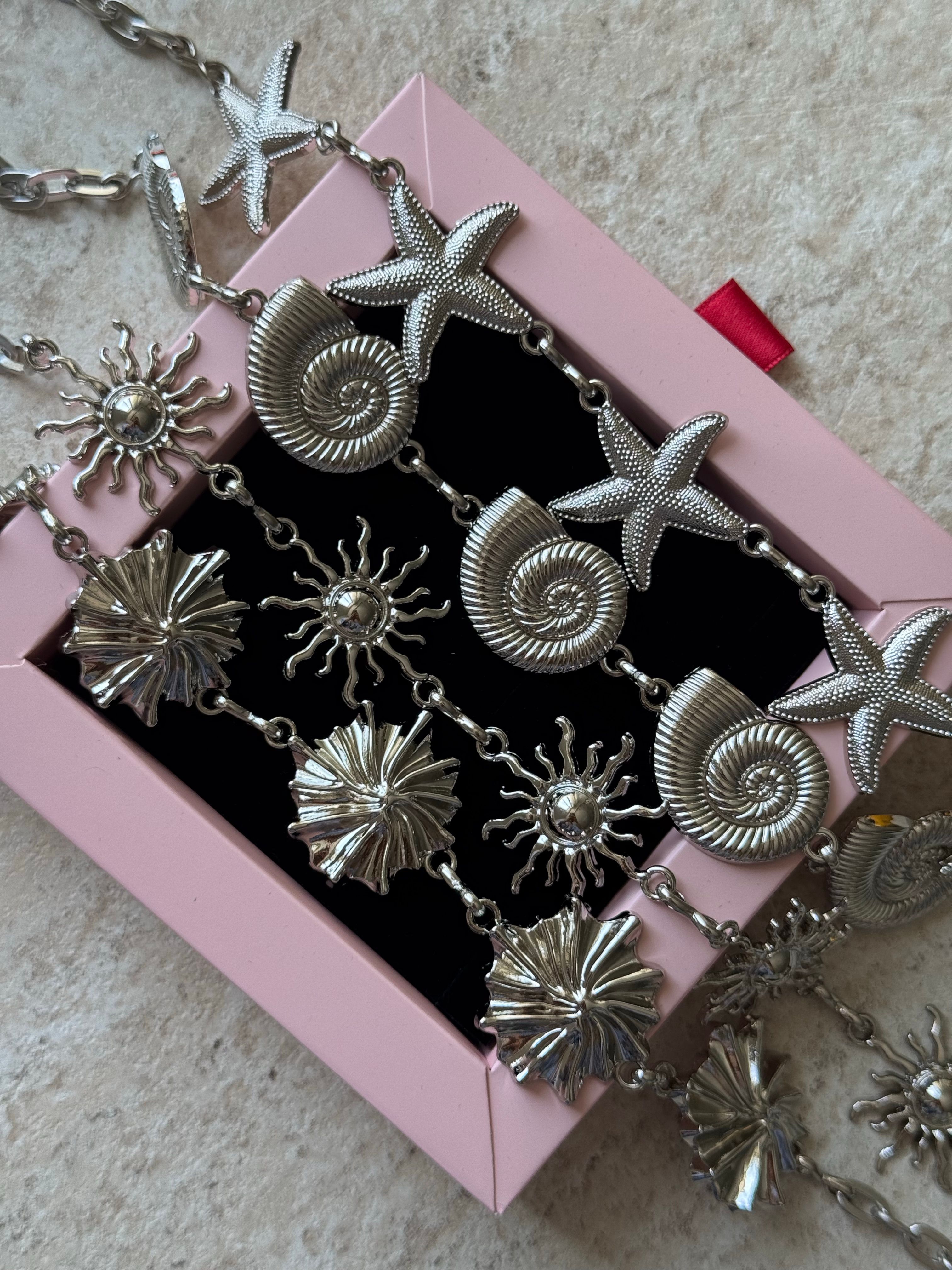 Silver sunflower kemer | Bel zinciri 