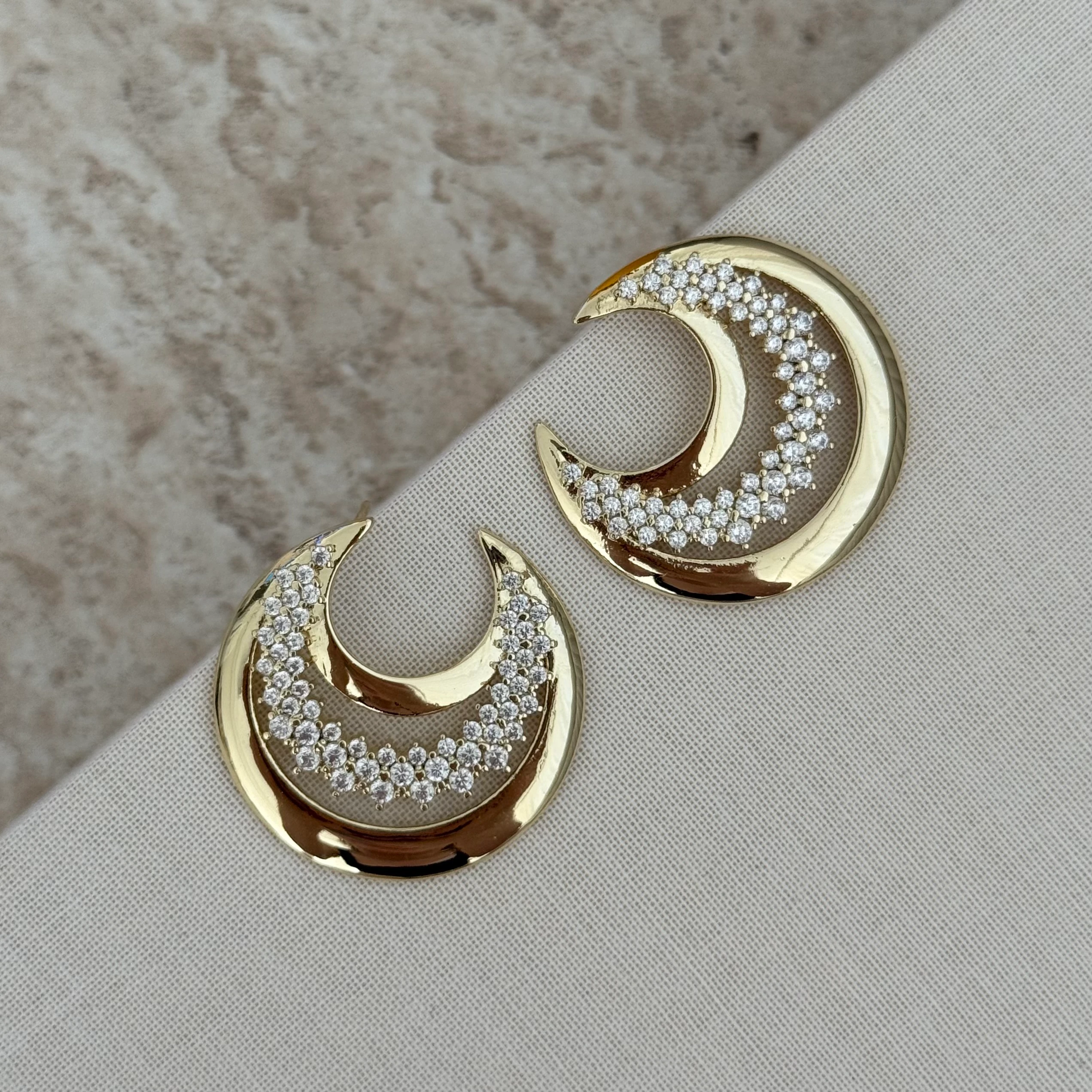 Vıp | Yeprem muadili zirkon taşlı küpe 