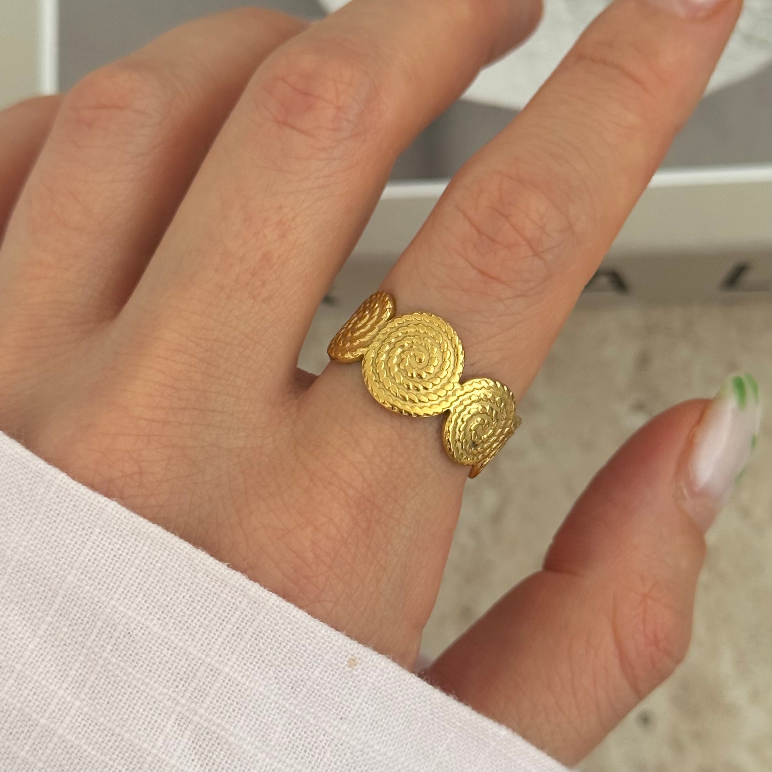 Çelik | spiral yüzük 