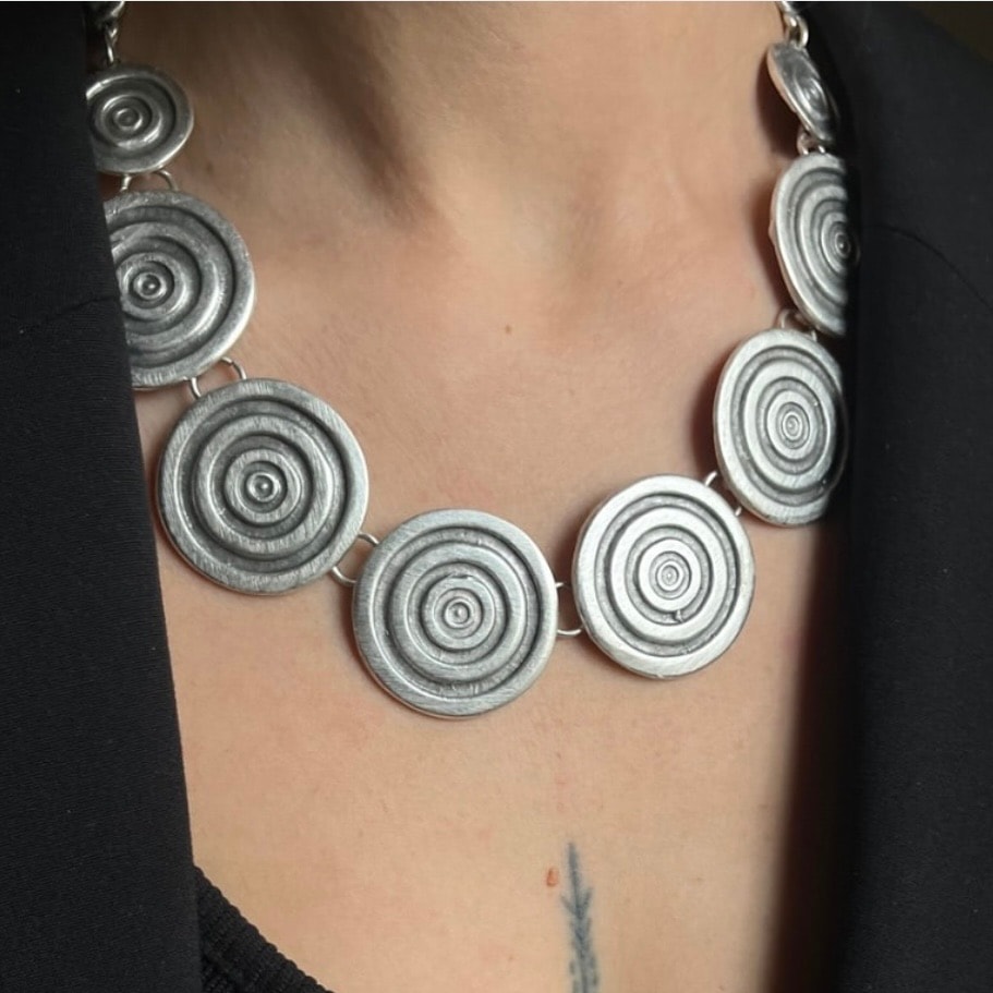 Silver vintage spiral kolye 