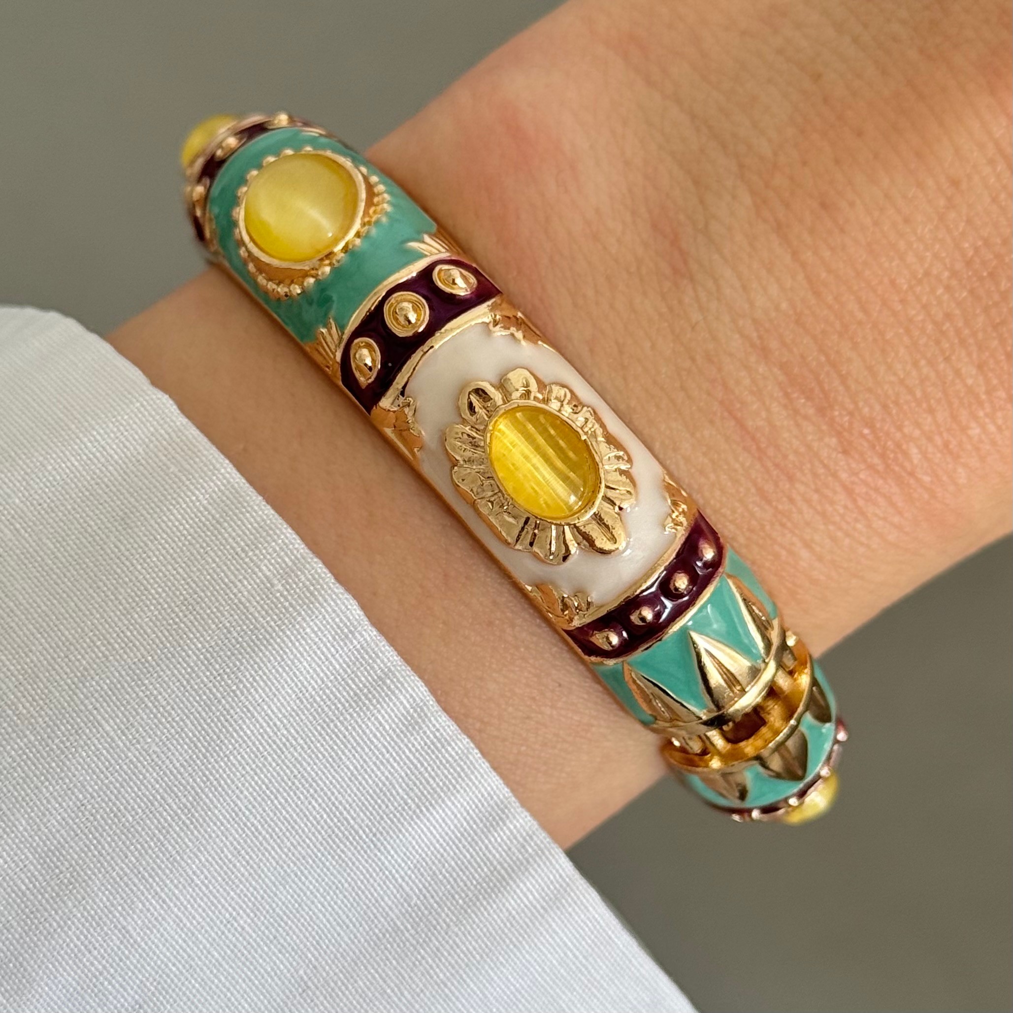Yellow - Brown vintage bilekik 