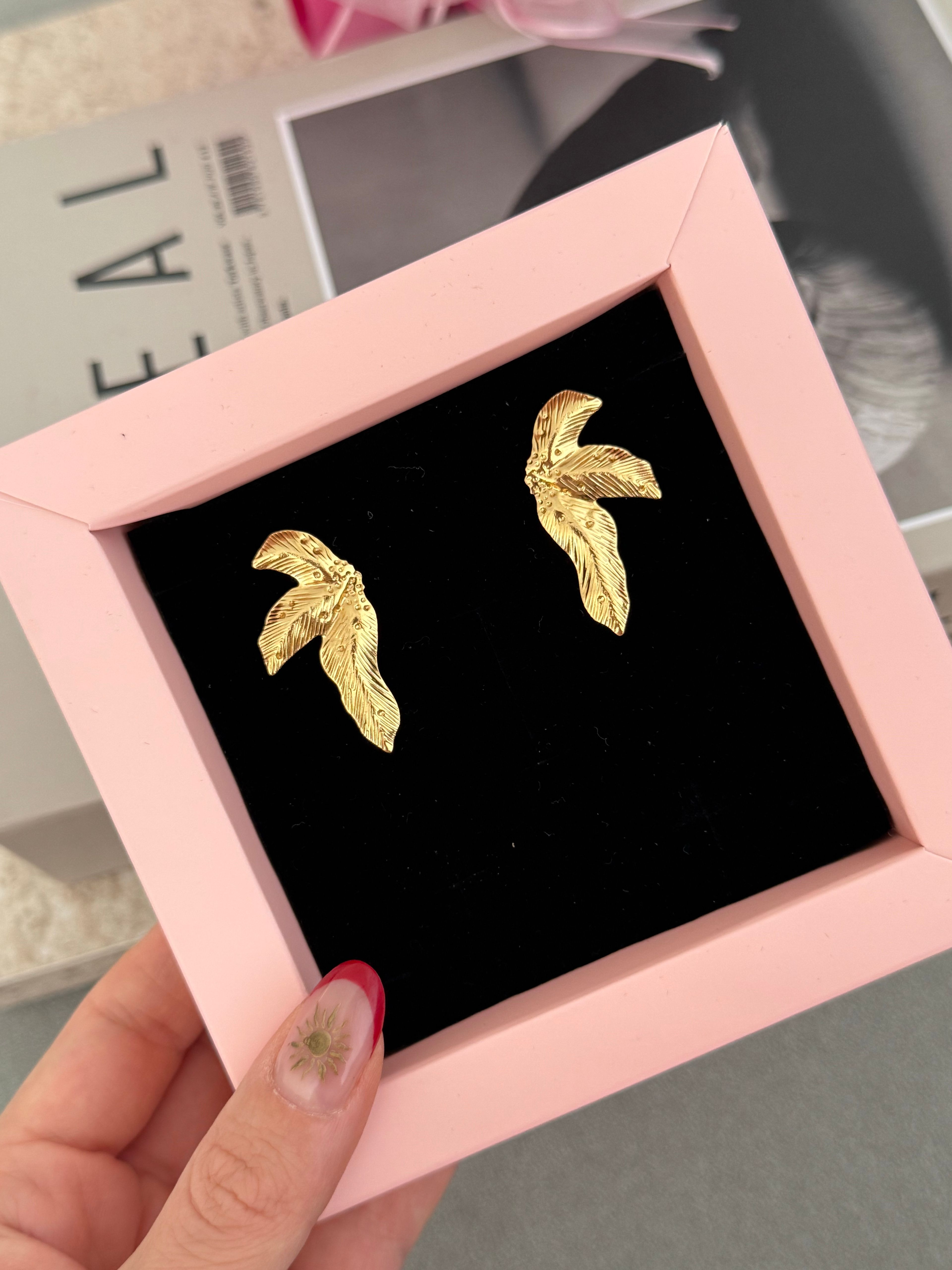 Çelik | Leaf küpe