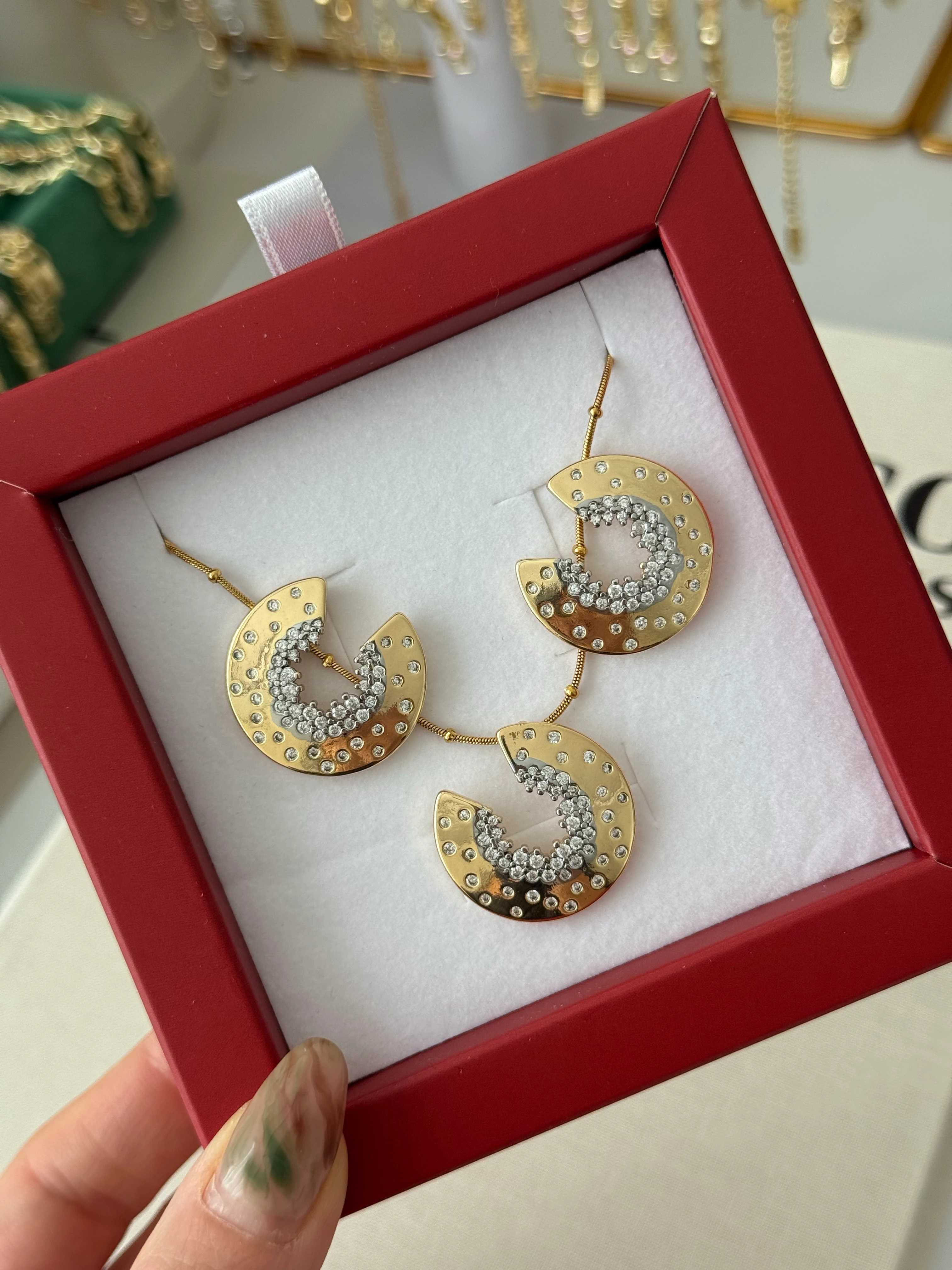 Vıp | Kristal inci küpe 