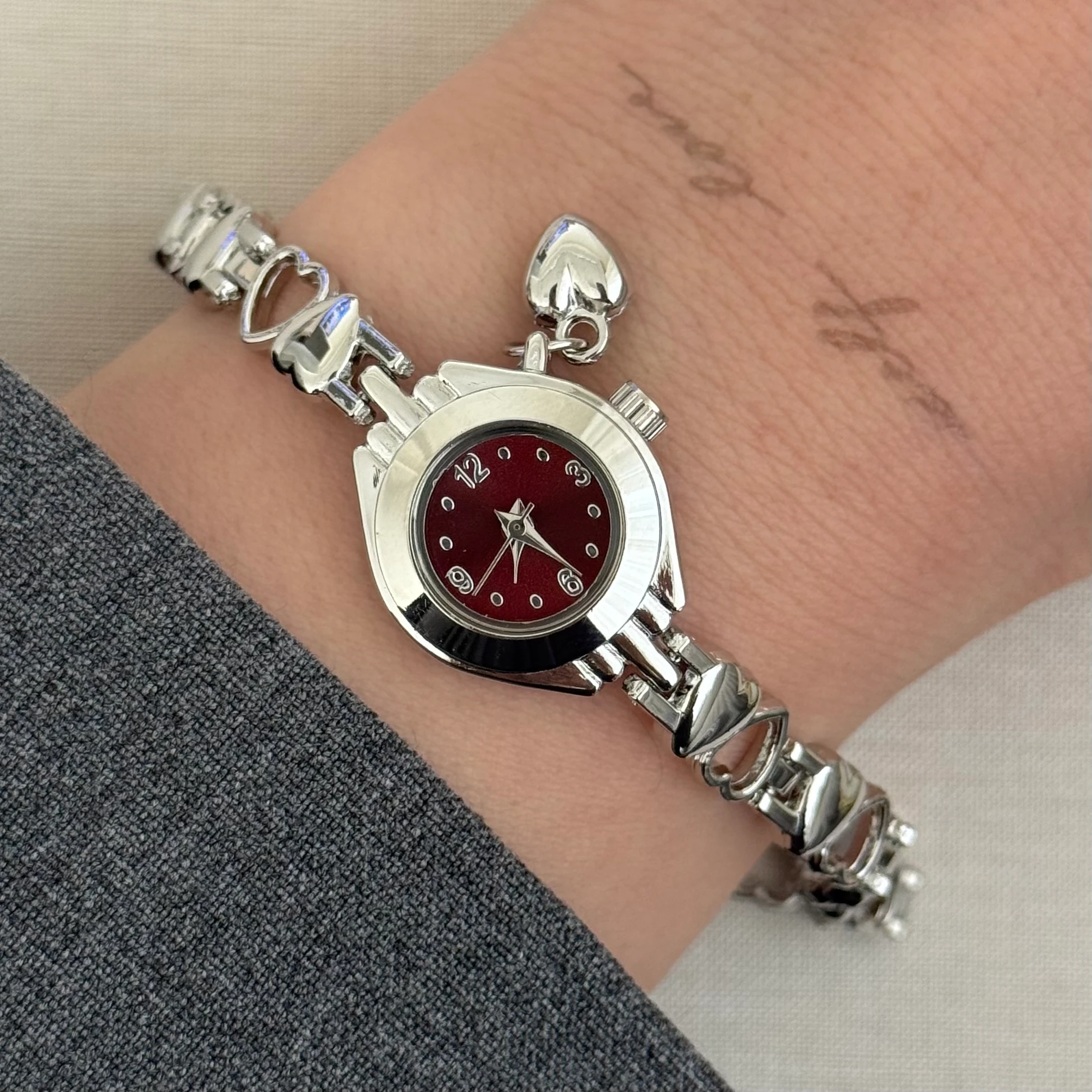 Kalpli kordon Silver - Bordo saat 