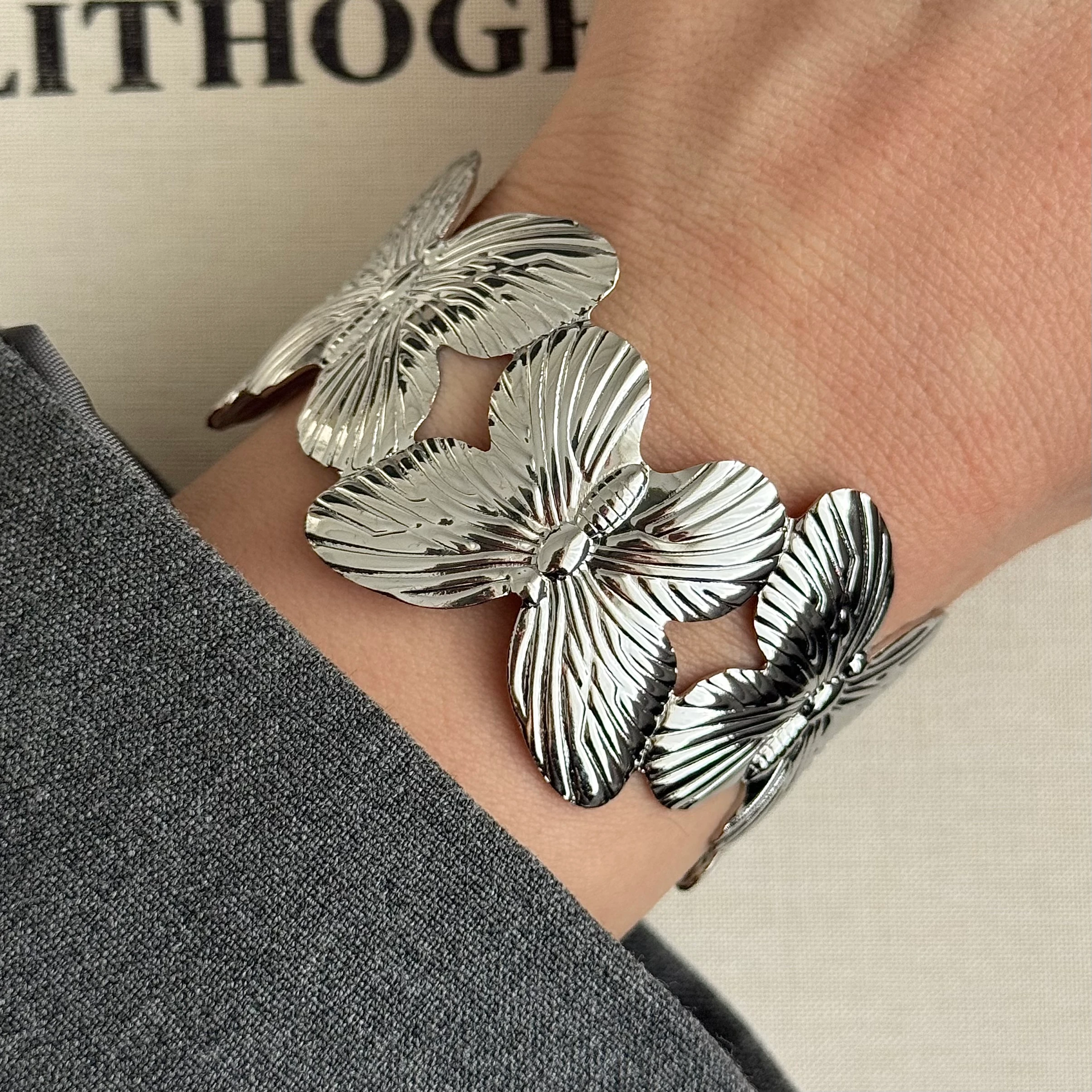 Çelik | Silver Kelebek bileklik 