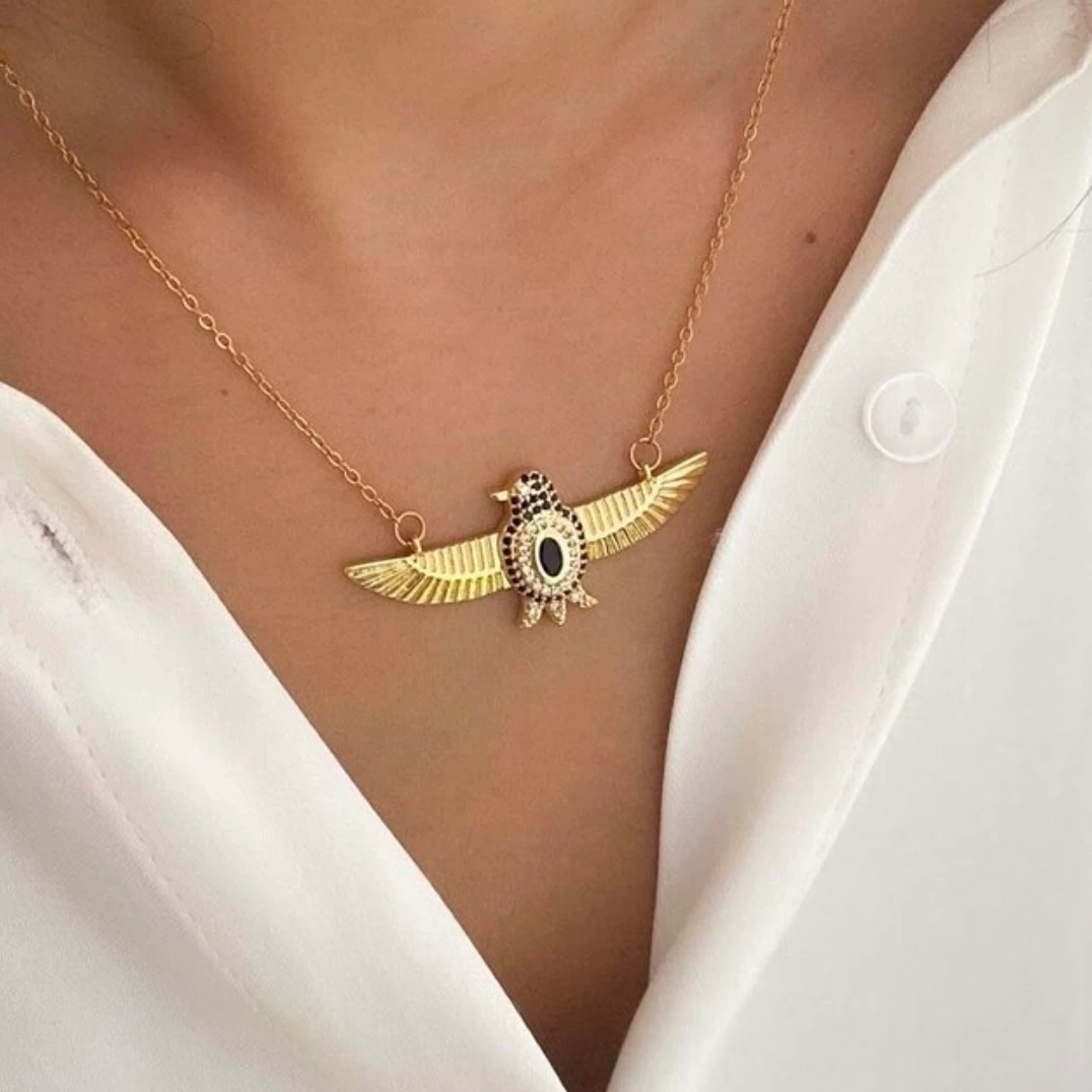 Çelik Anka kuşu kolye 