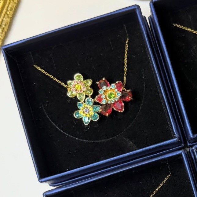 Çelik | Swarovski muadili flowers ldyllia kolye