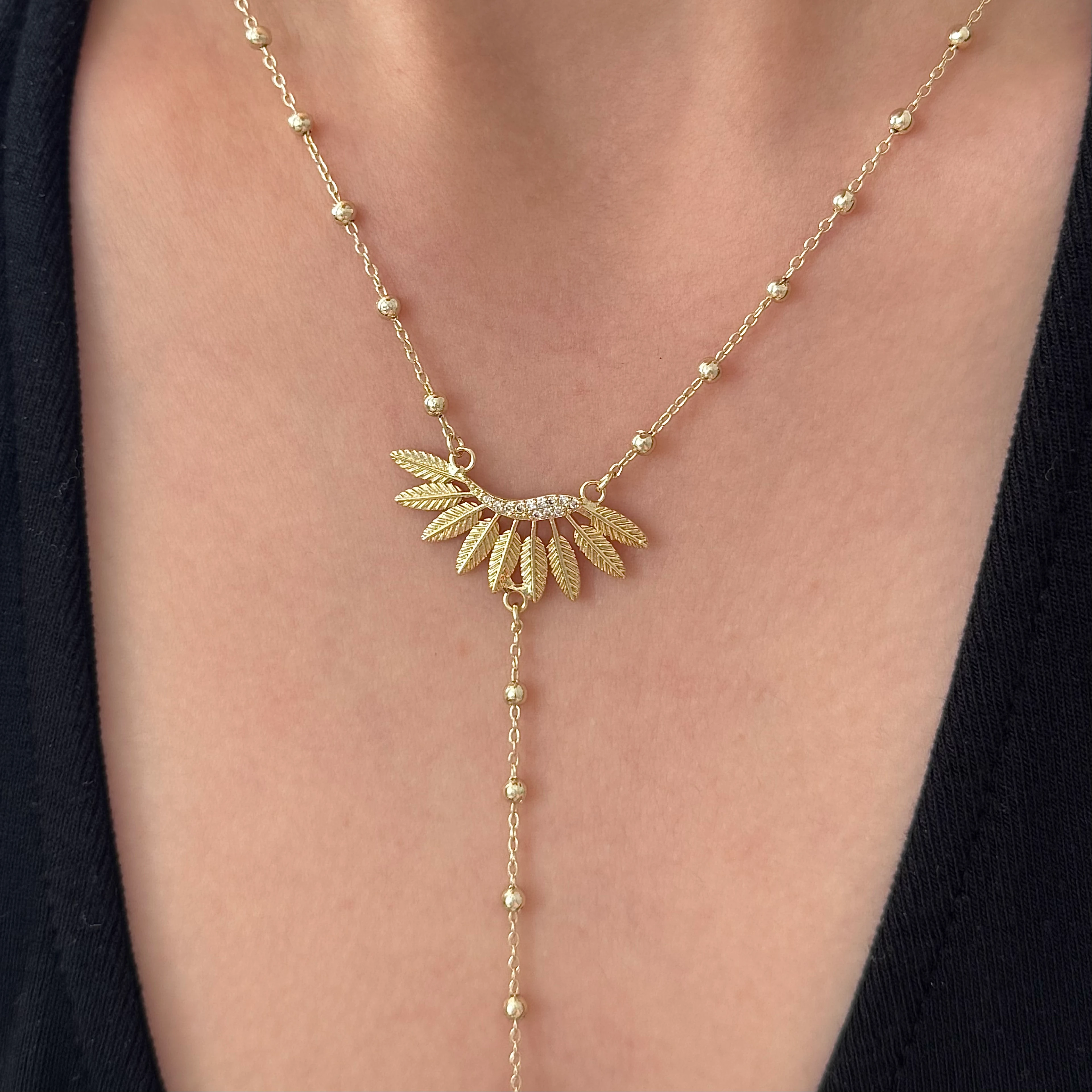 Vıp | Yaprak Y kolye 