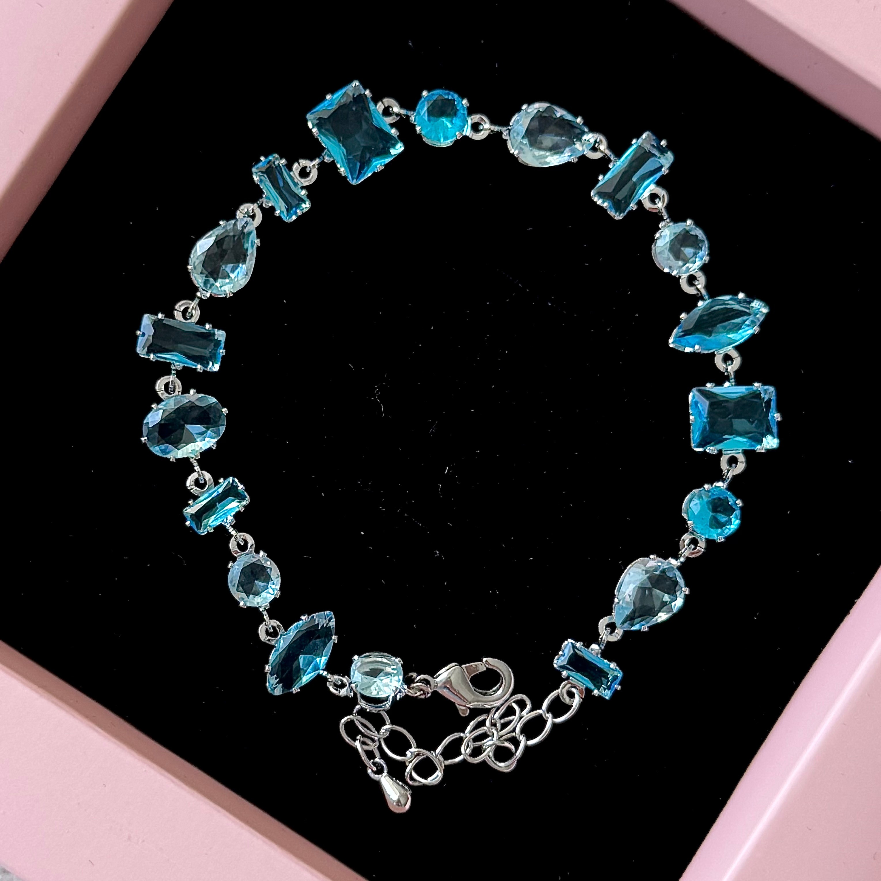 Swarovski | Mavi - Silver  Gema bileklik