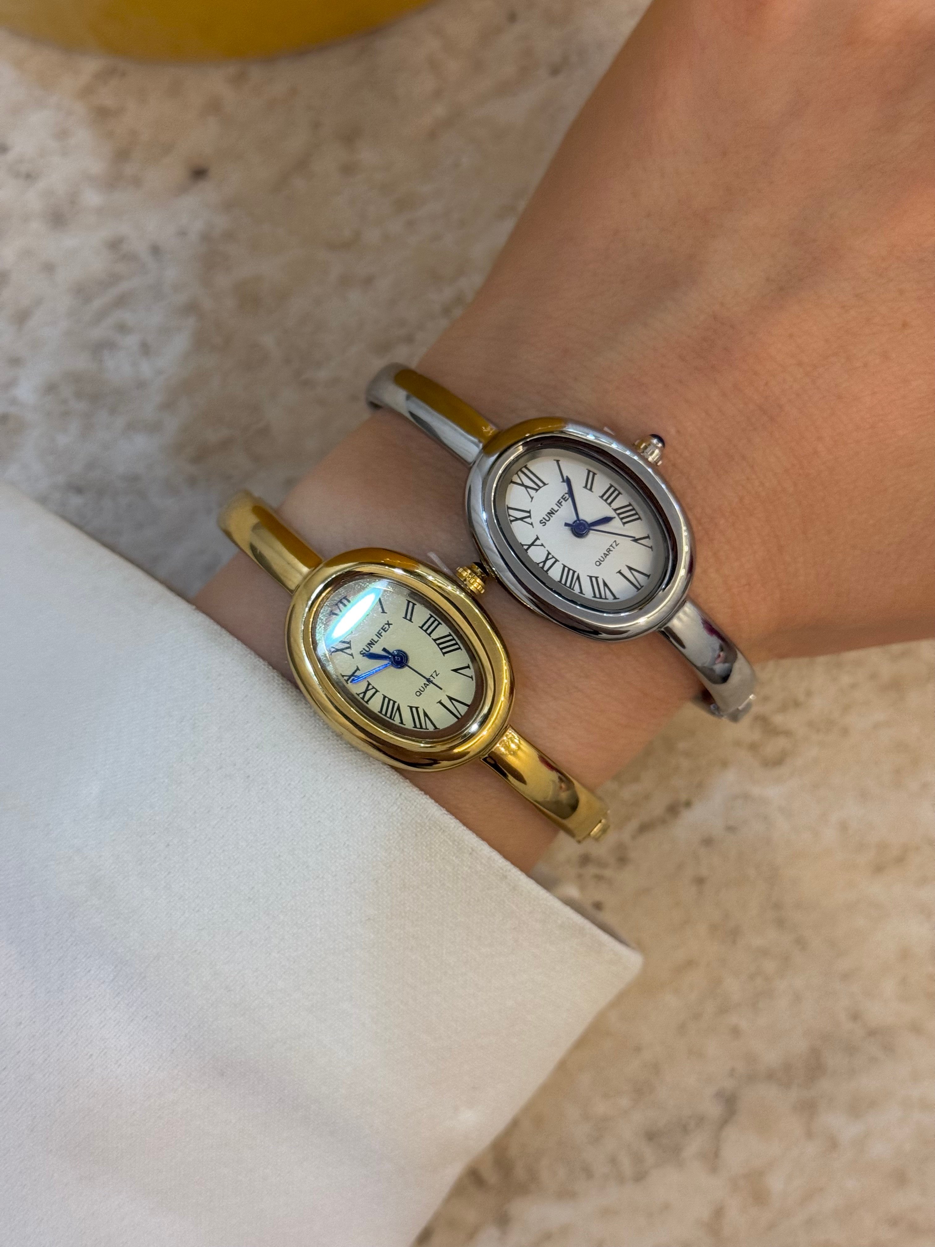 Sunlıfex vintage kelepçeli çelik saat | garantili 