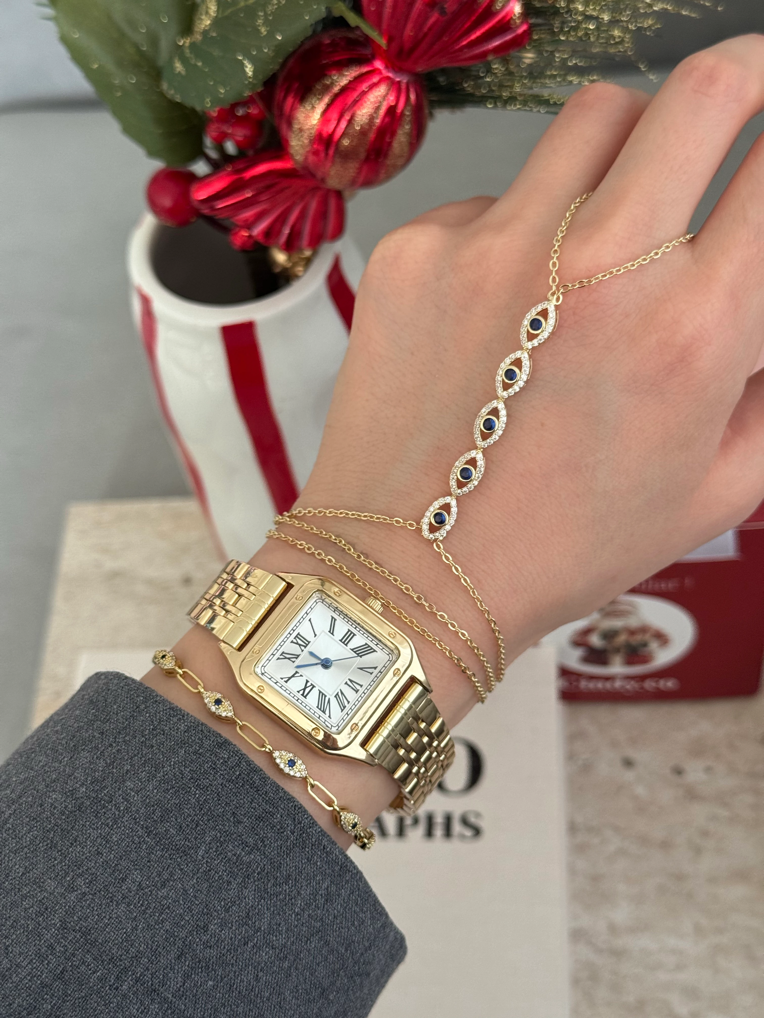 Çelik | Vintage Gold kare saat 