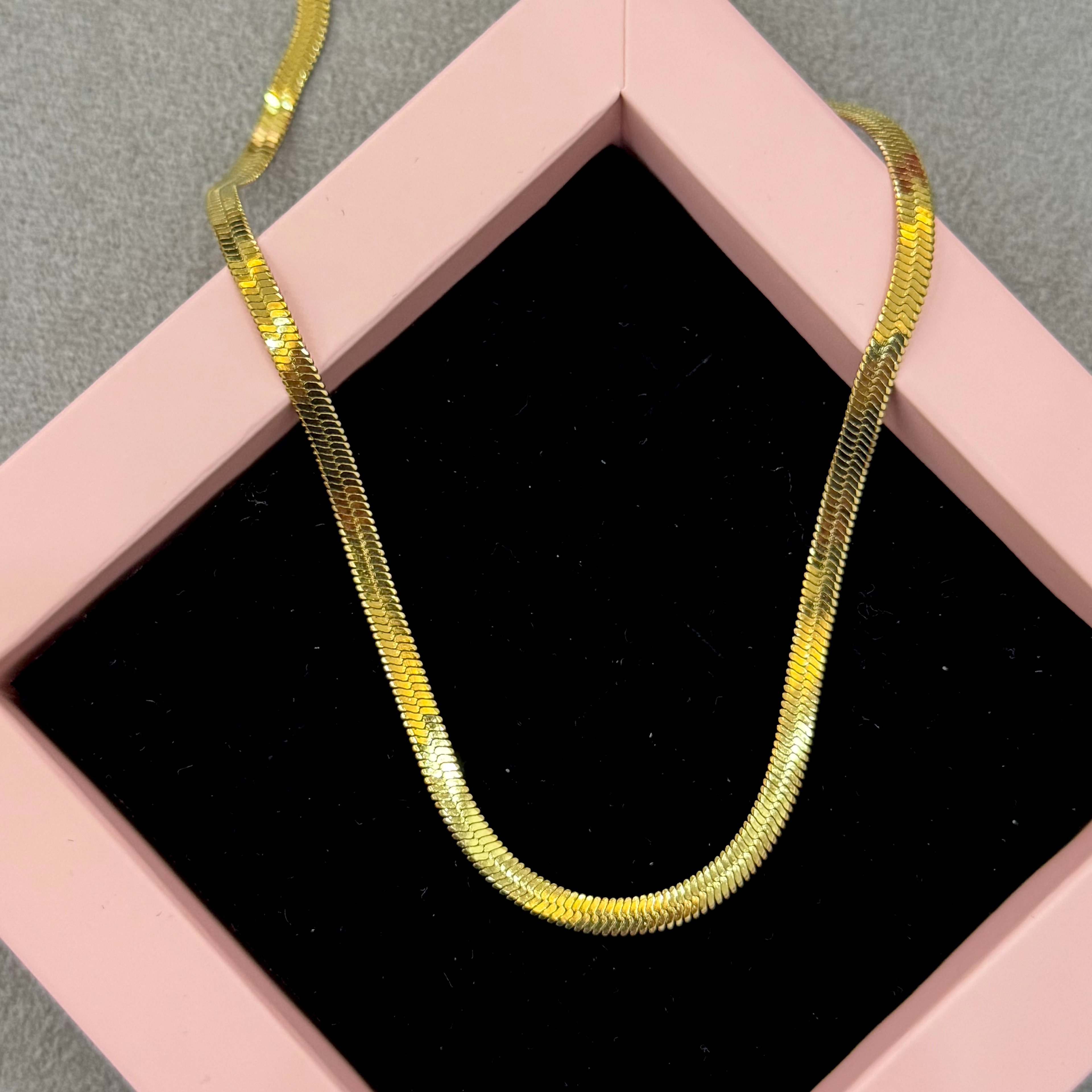 Düz çelik gold italyan zincir