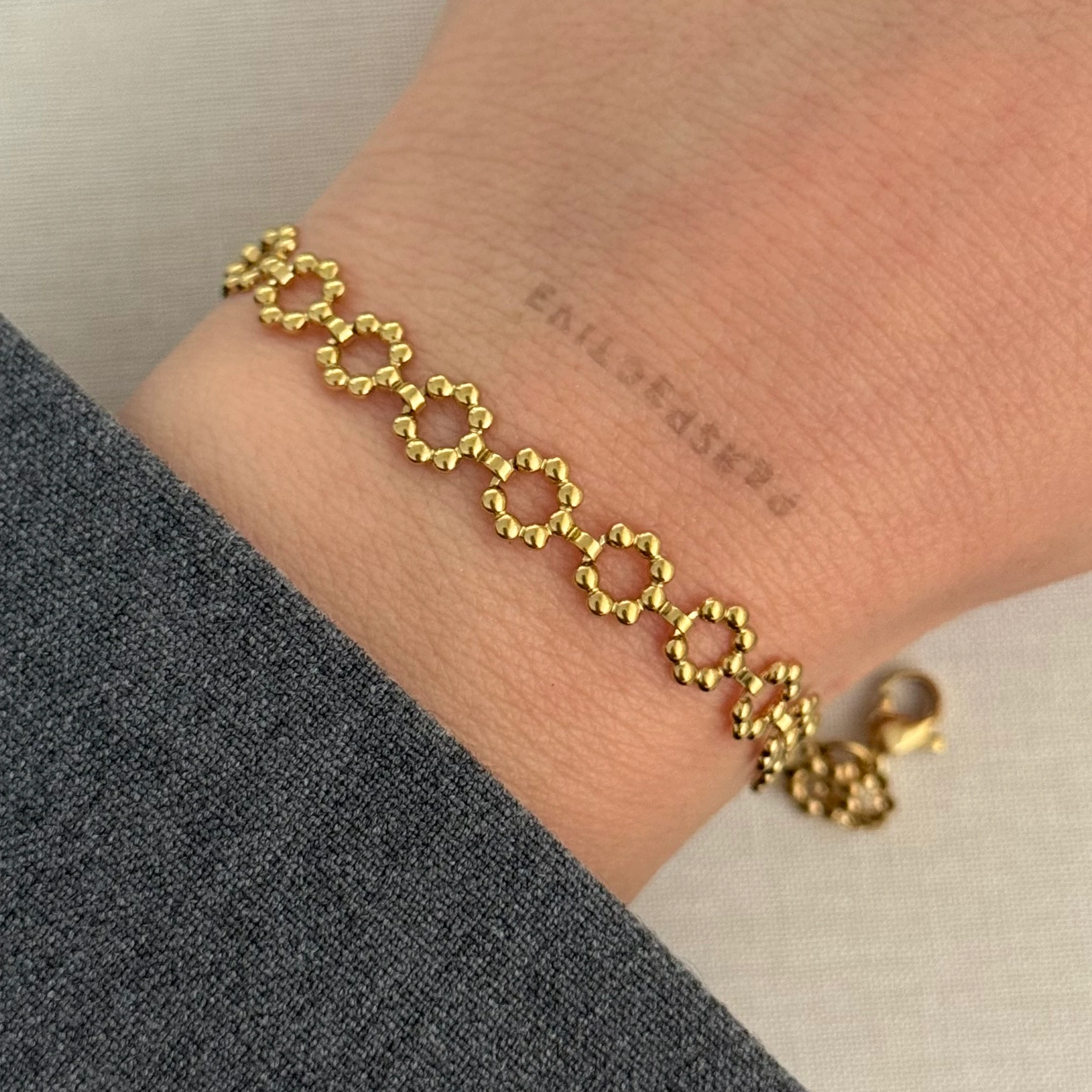 Çelik | Halka sıralı bileklik 