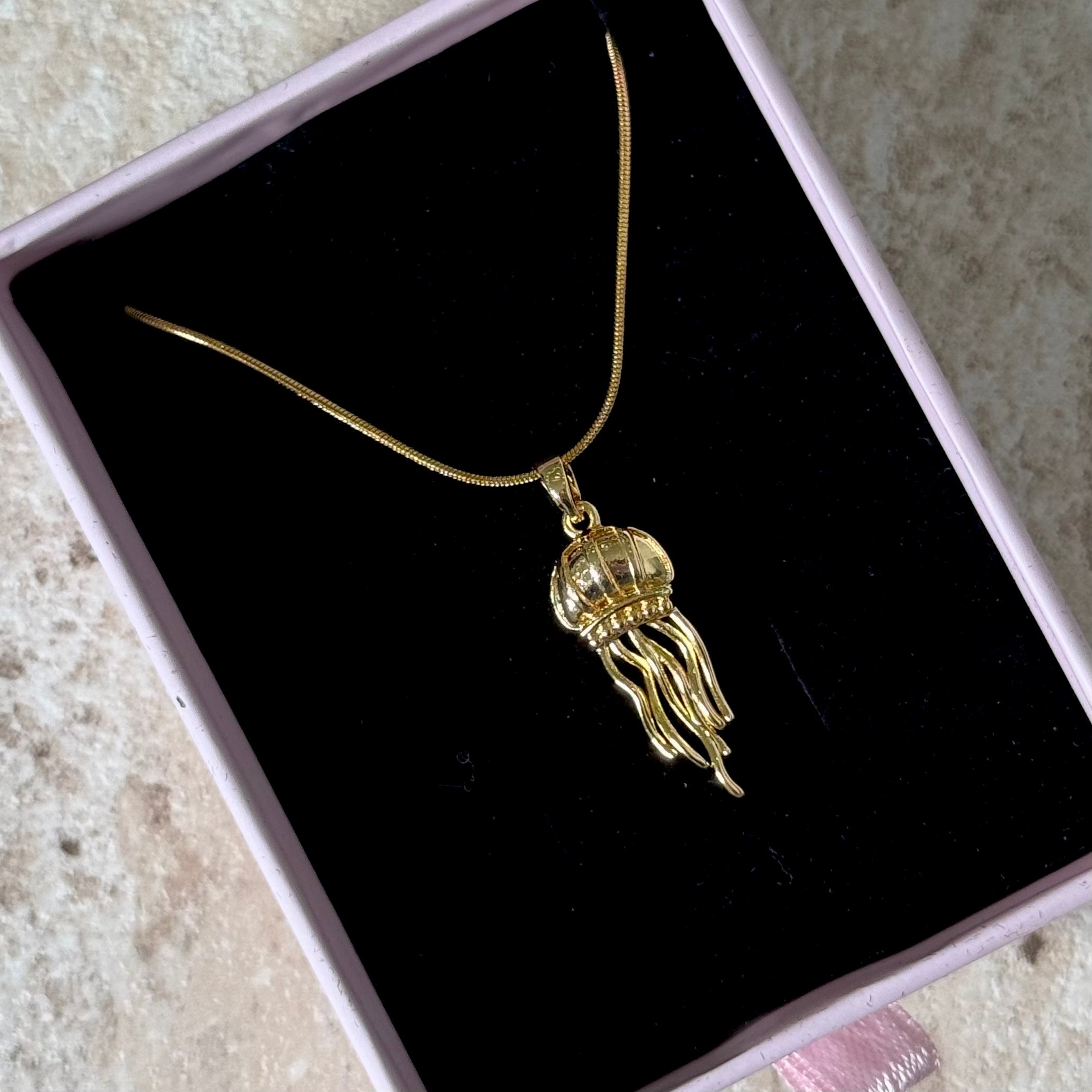 Çelik | Gold denizanası kolye