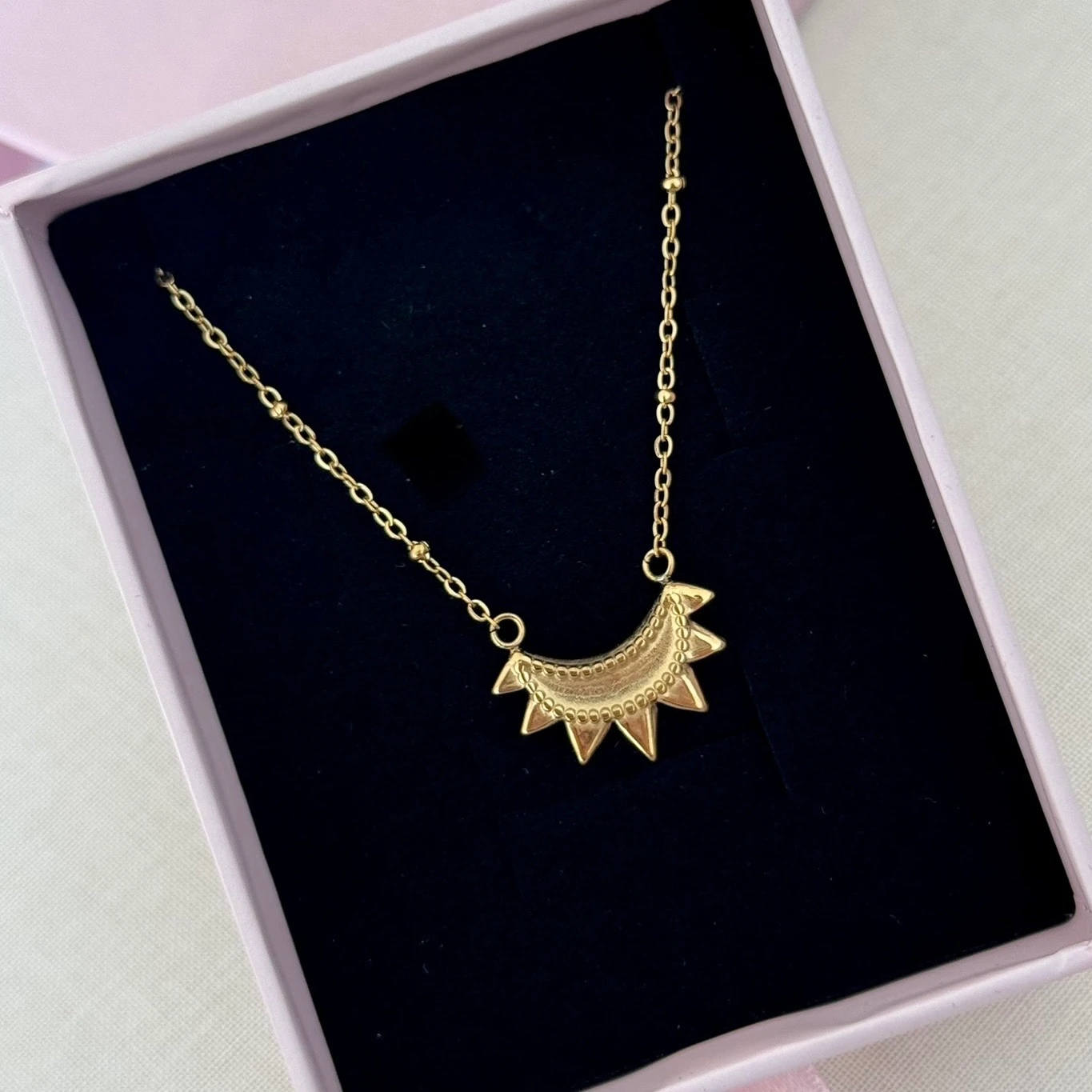 Çelik | Top zincirli antik kolye 