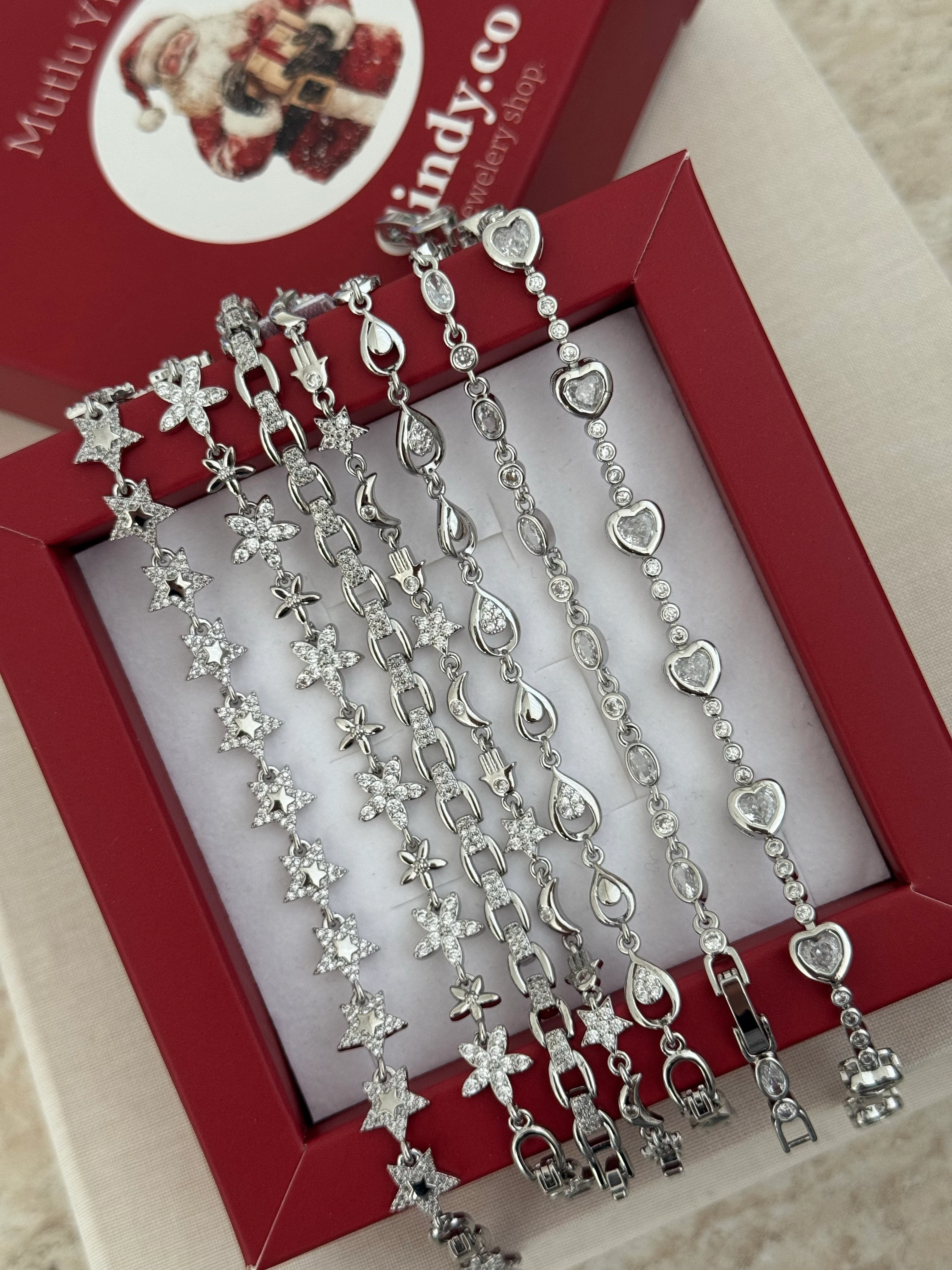 Vıp | Silver Taşlı Yıldız bileklik 