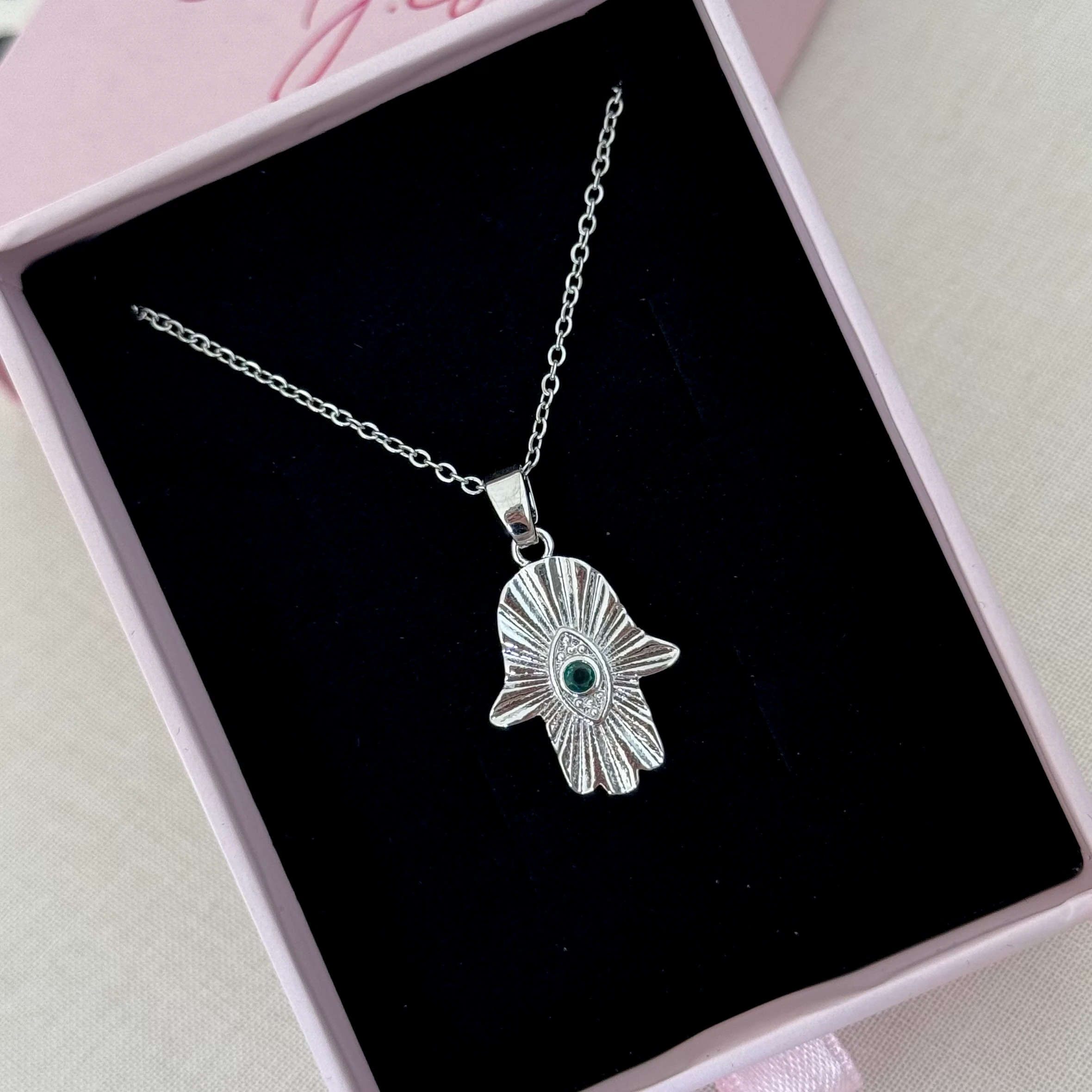 Çelik | Silver Hamsa kolye 