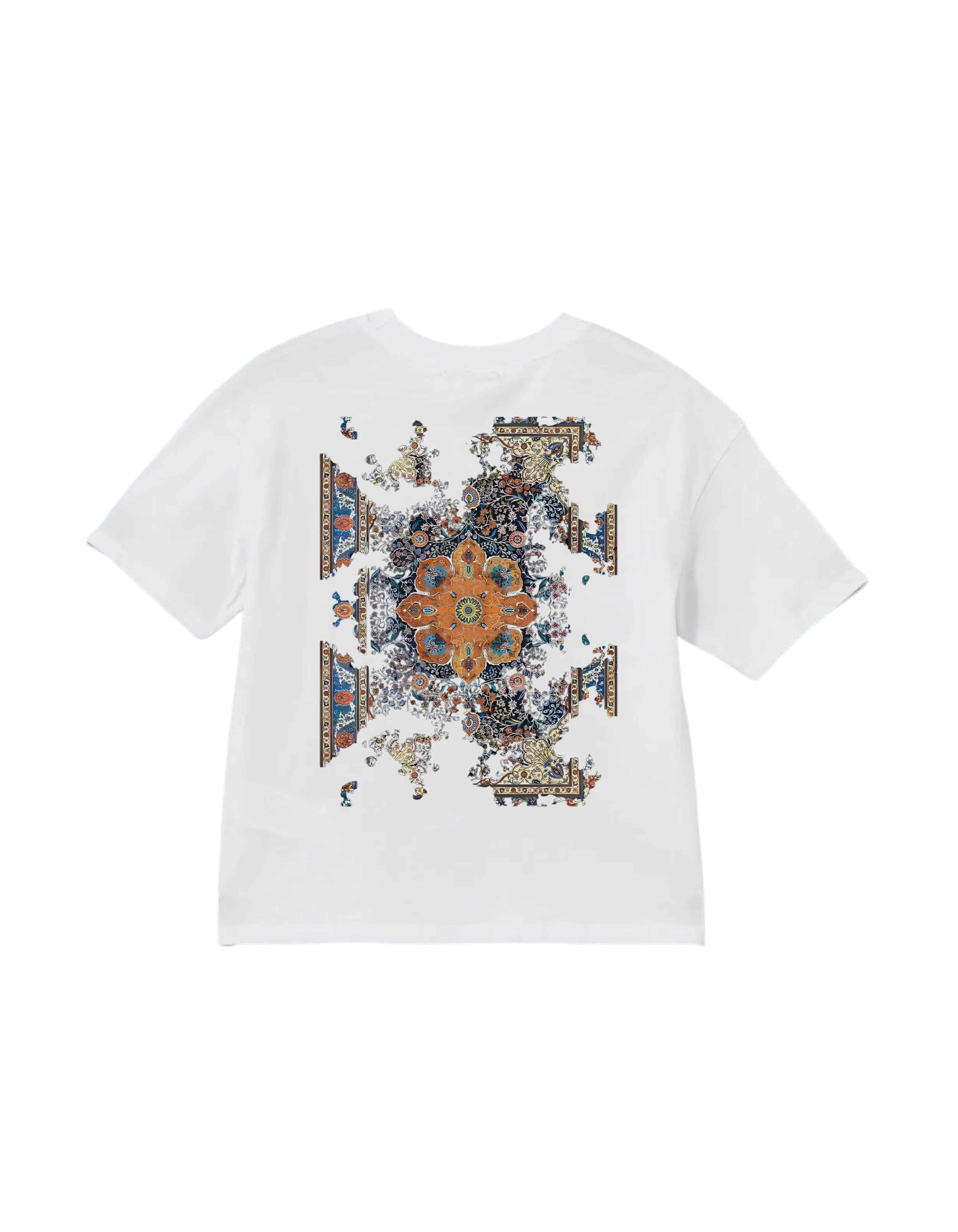 Atlasın Deseni Oversize Beyaz T-shirt