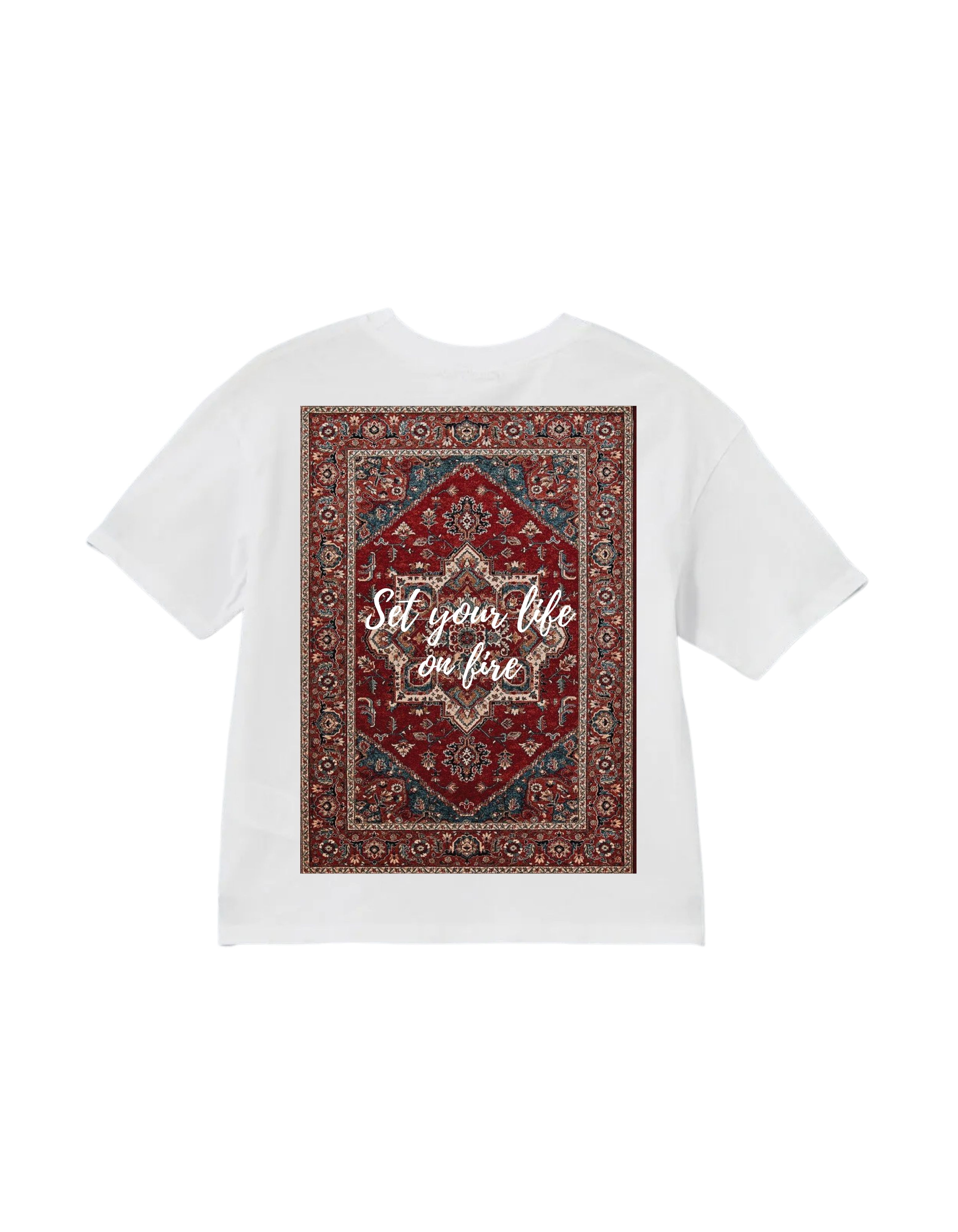 Fars Ateşi Oversize Beyaz T-shirt