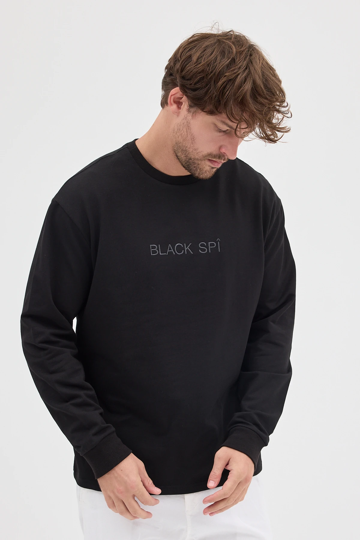 BLACK SPÎ Erkek Uzun Kollu Basic T-shirt