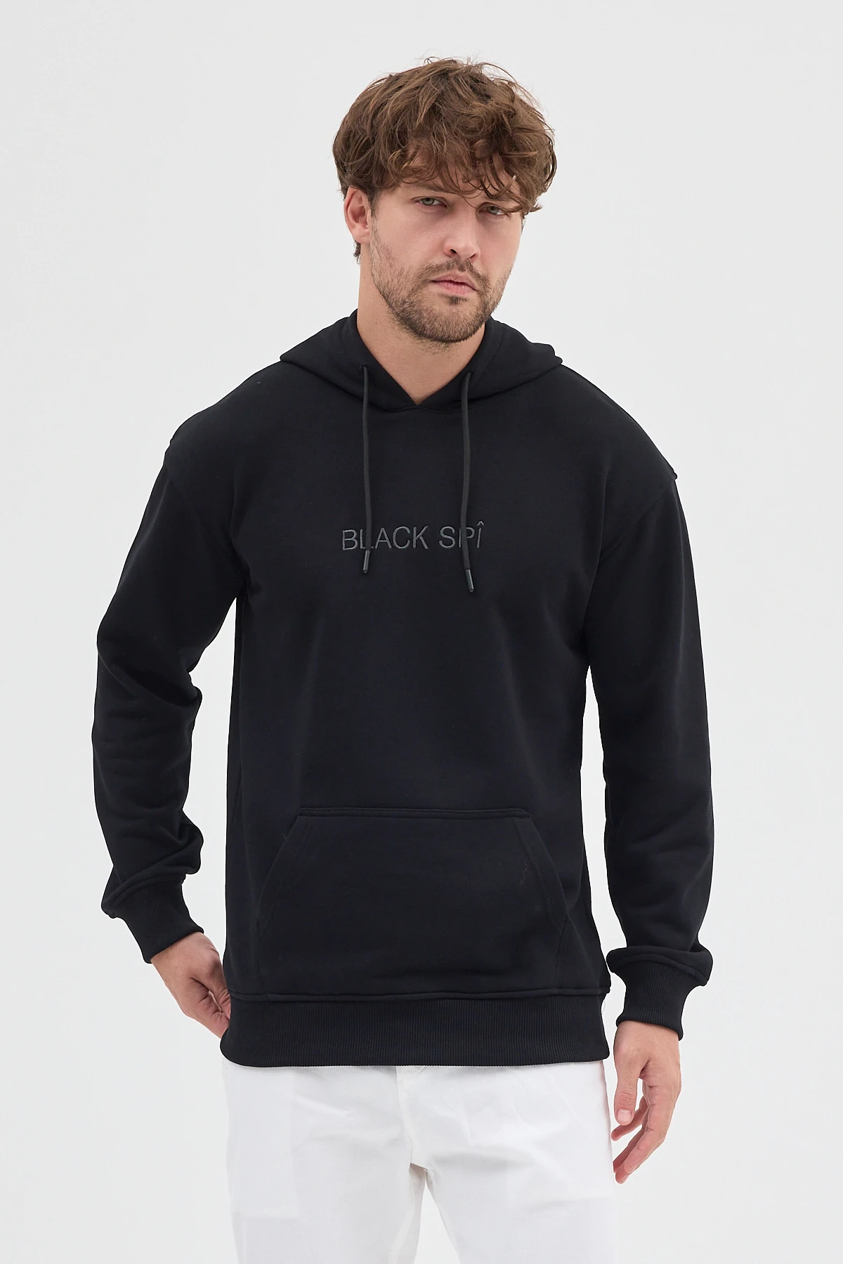 BLACK SPÎ Erkek Kapüşonlu Basic Sweatshirt