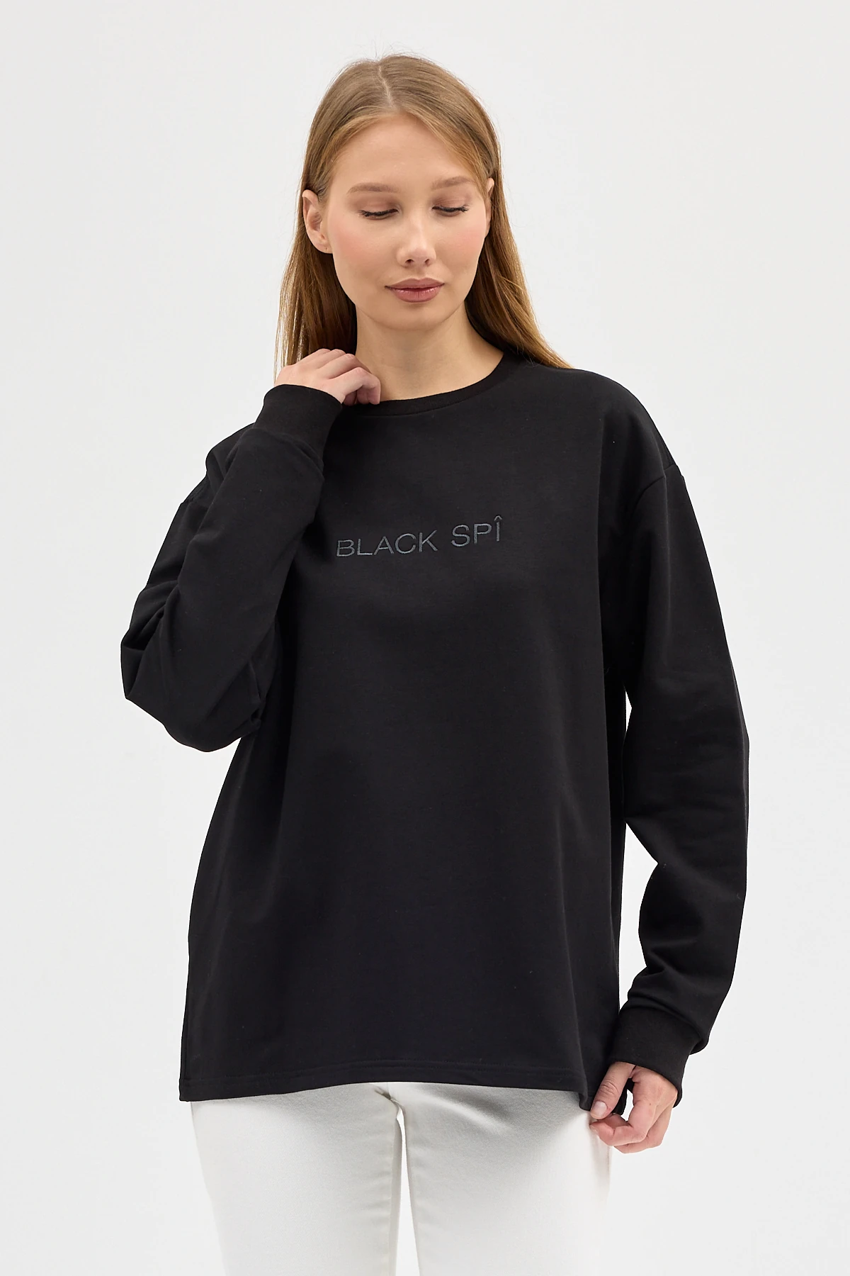 BLACK SPÎ Kadın Uzun Kollu Basic T-shirt