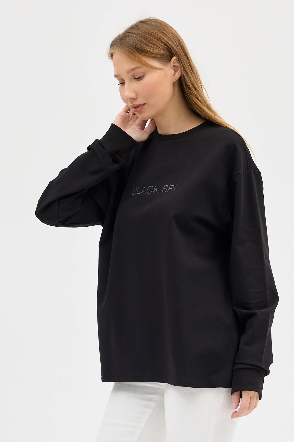 BLACK SPÎ Kadın Uzun Kollu Basic T-shirt