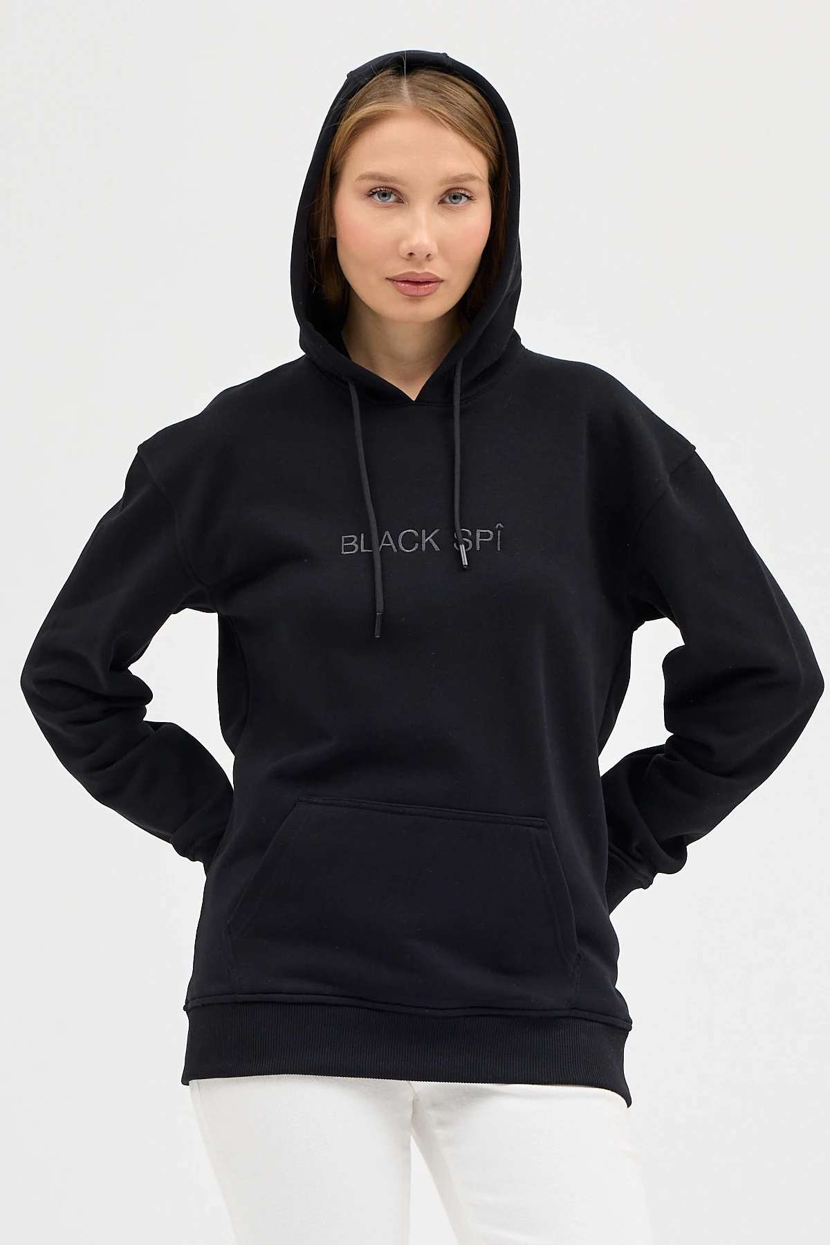 BLACK SPÎ Kadın Kapüşonlu Basic Sweatshirt