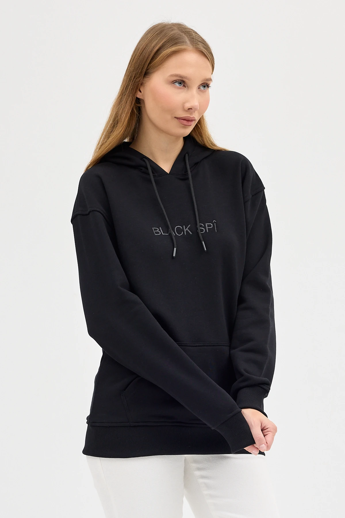 BLACK SPÎ Kadın Kapüşonlu Basic Sweatshirt