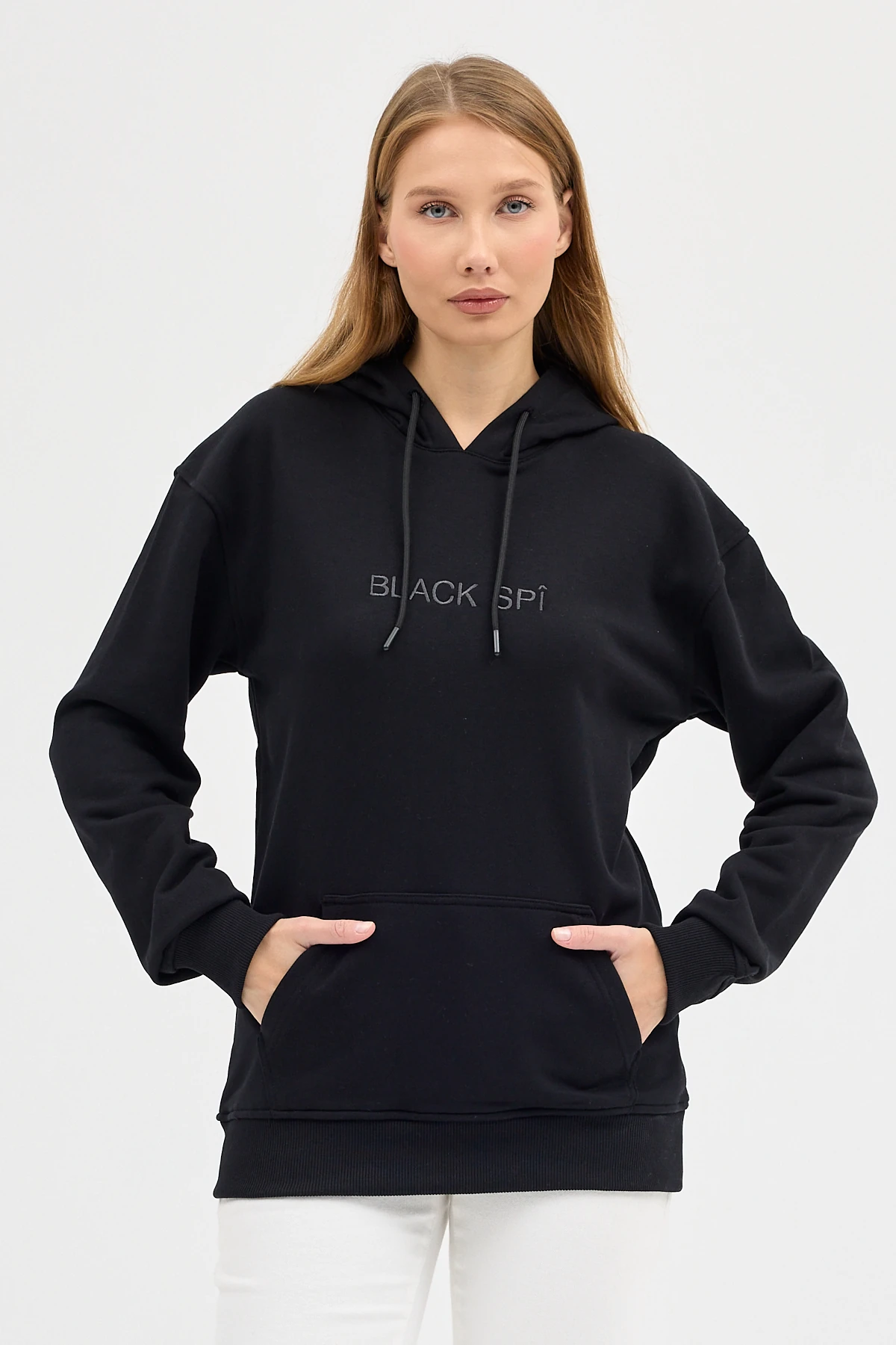 BLACK SPÎ Kadın Kapüşonlu Basic Sweatshirt