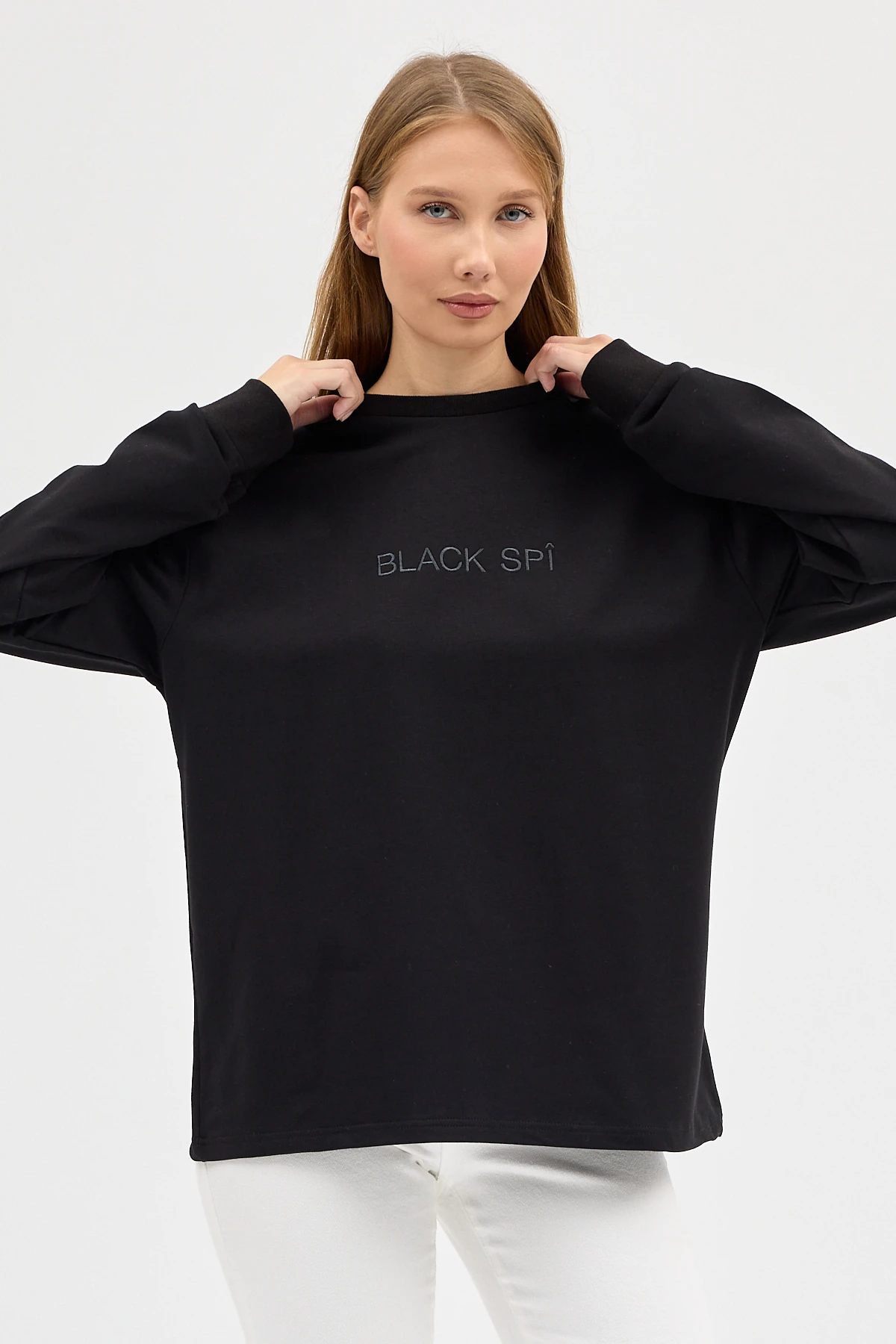 BLACK SPÎ Kadın Uzun Kollu Basic T-shirt