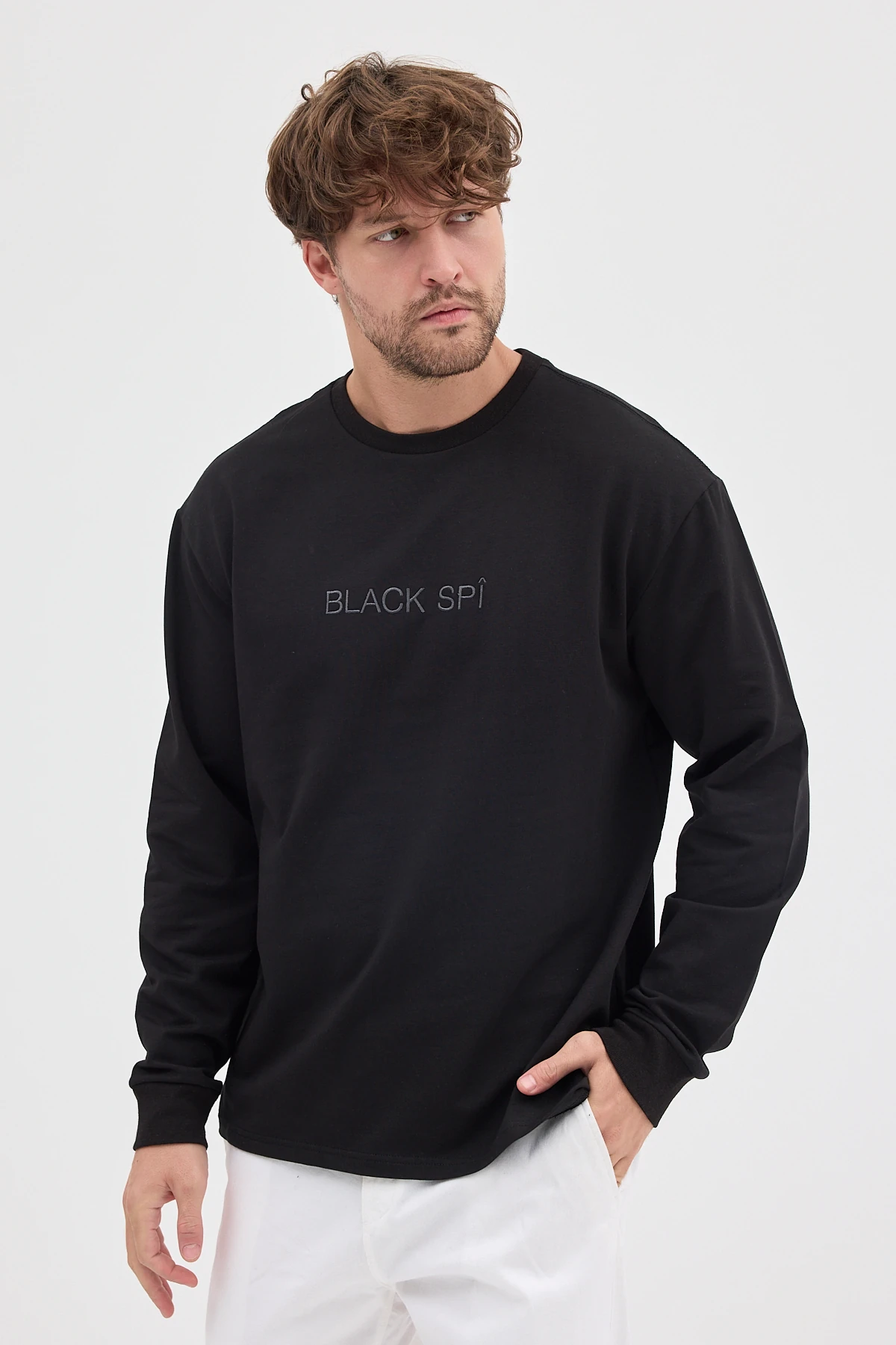 BLACK SPÎ Erkek Uzun Kollu Basic T-shirt