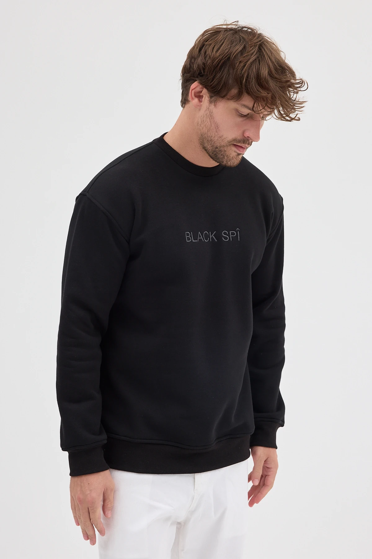 BLACK SPÎ Erkek Şardonlu Basic Sweatshirt