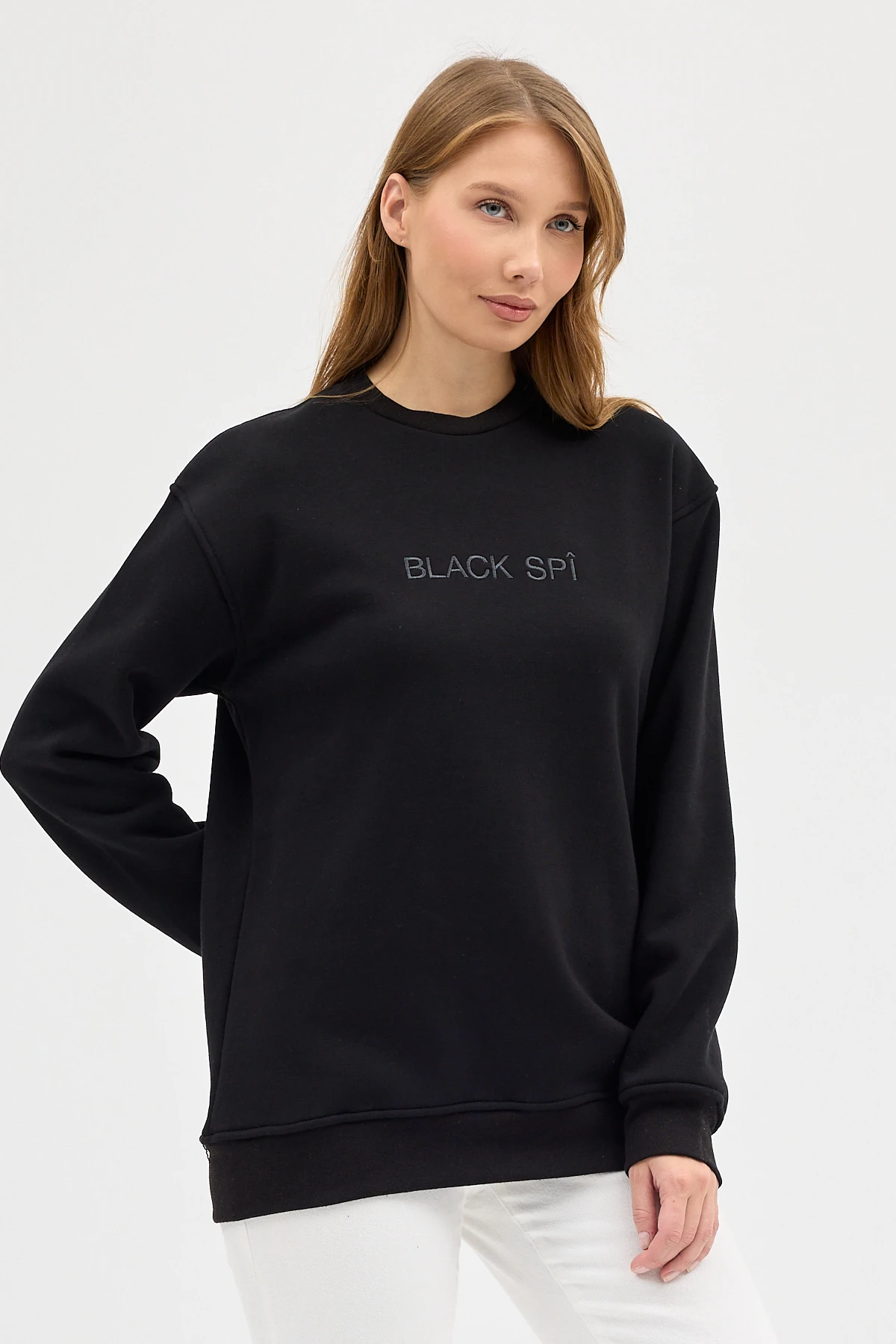 BLACK SPÎ Kadın Şardonlu Basic Sweatshirt