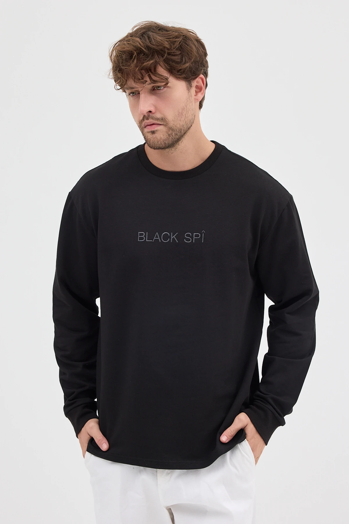 BLACK SPÎ Erkek Uzun Kollu Basic T-shirt