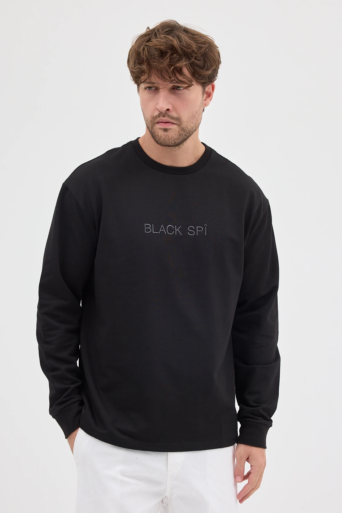 BLACK SPÎ Erkek Uzun Kollu Basic T-shirt