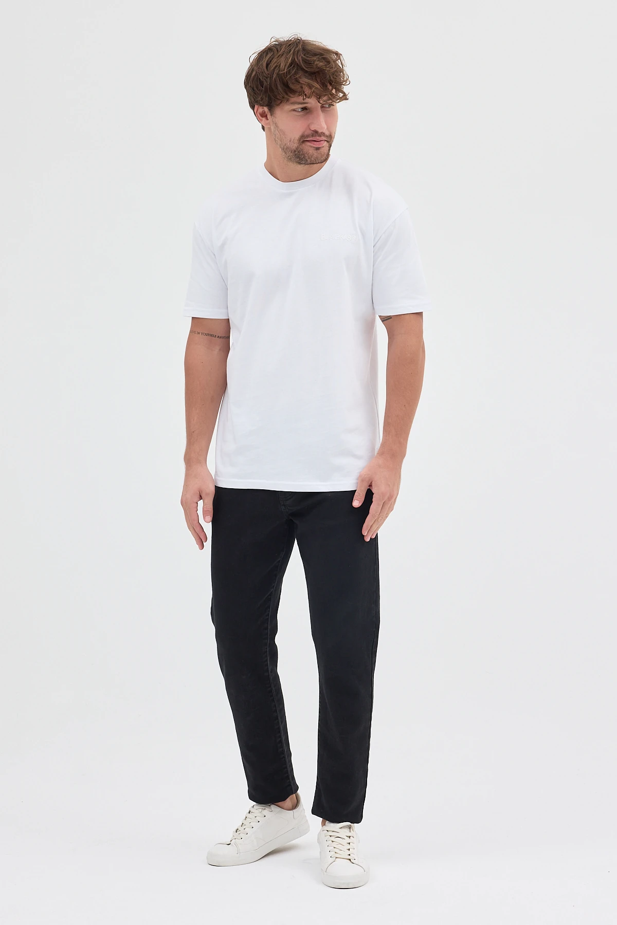 BLACK SPÎ Erkek Basic T-Shirt - Beyaz