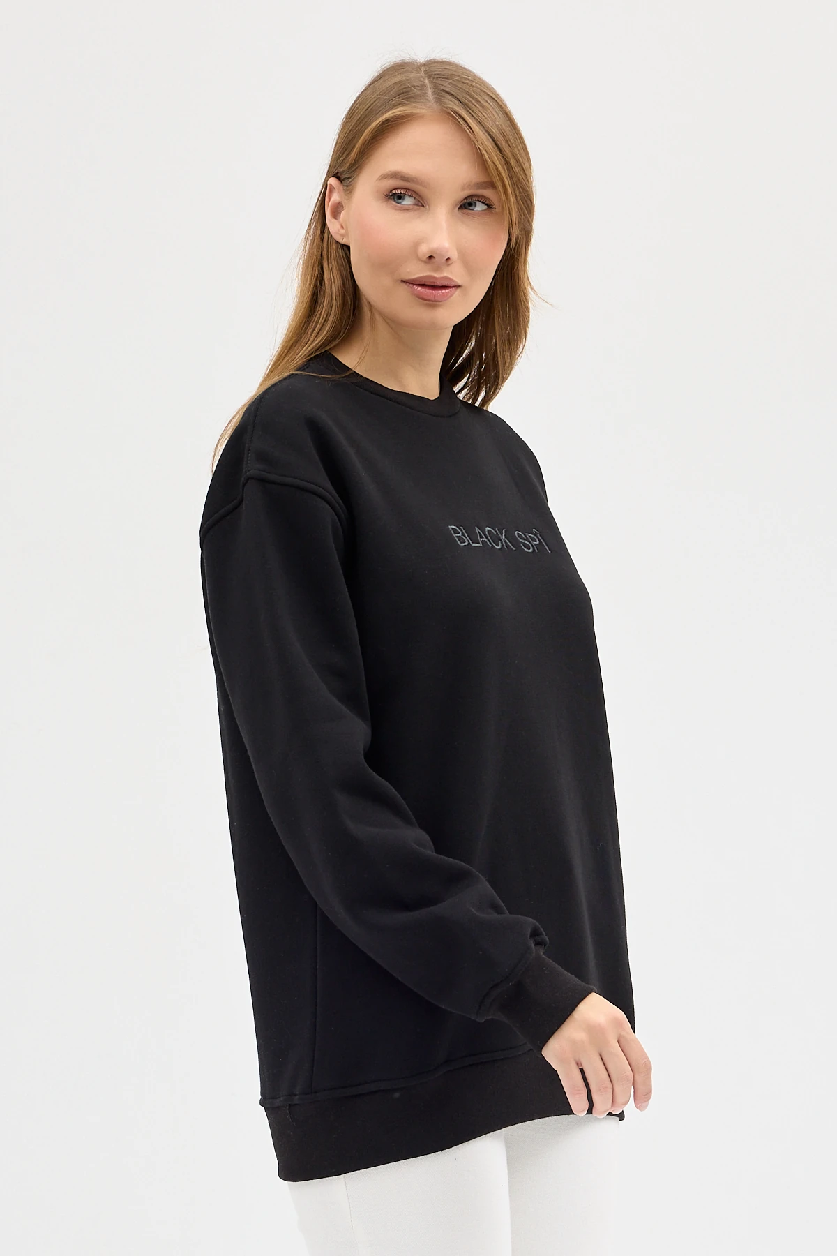 BLACK SPÎ Kadın Şardonlu Basic Sweatshirt