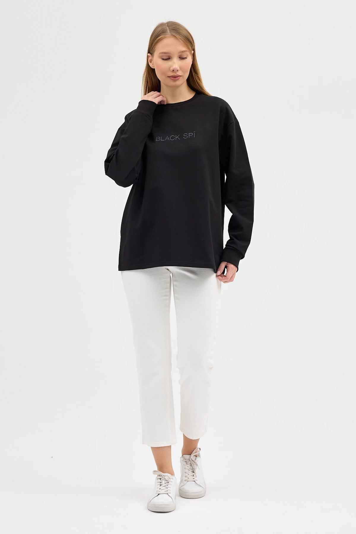 BLACK SPÎ Kadın Uzun Kollu Basic T-shirt