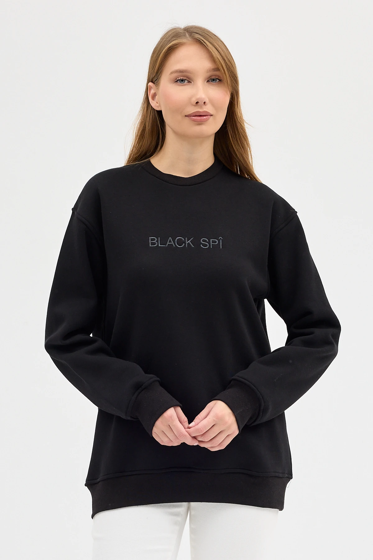 BLACK SPÎ Kadın Şardonlu Basic Sweatshirt