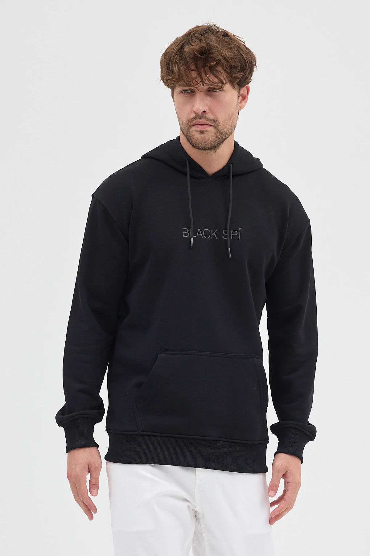 BLACK SPÎ Erkek Kapüşonlu Basic Sweatshirt