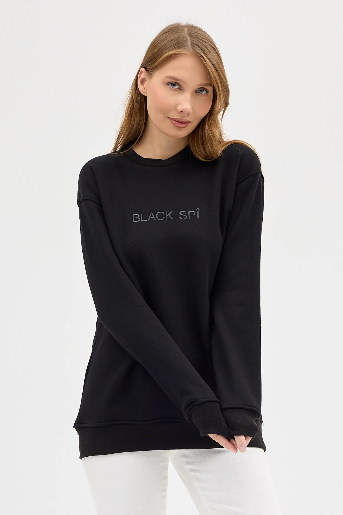 BLACK SPÎ Kadın Şardonlu Basic Sweatshirt