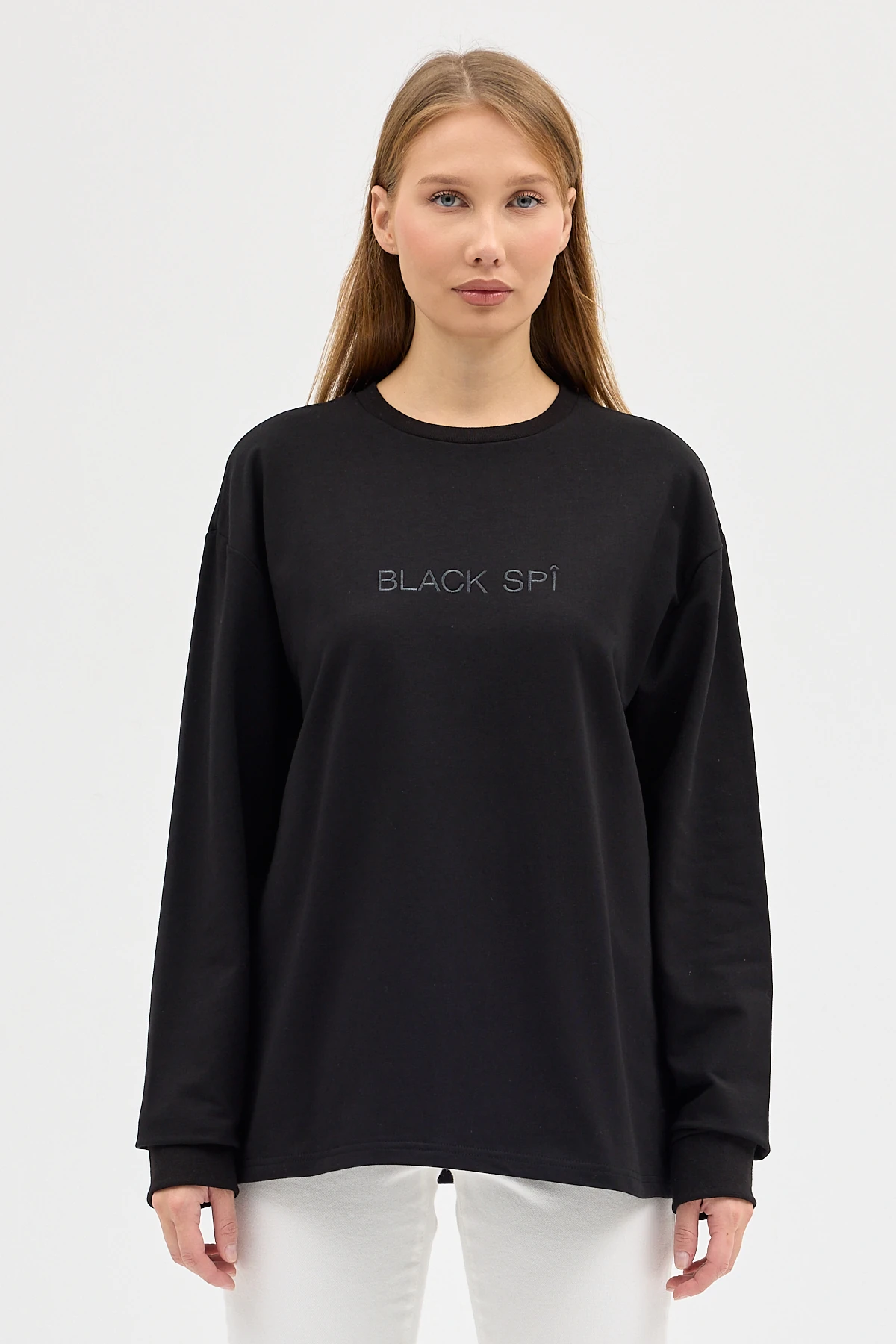 BLACK SPÎ Kadın Uzun Kollu Basic T-shirt - Siyah