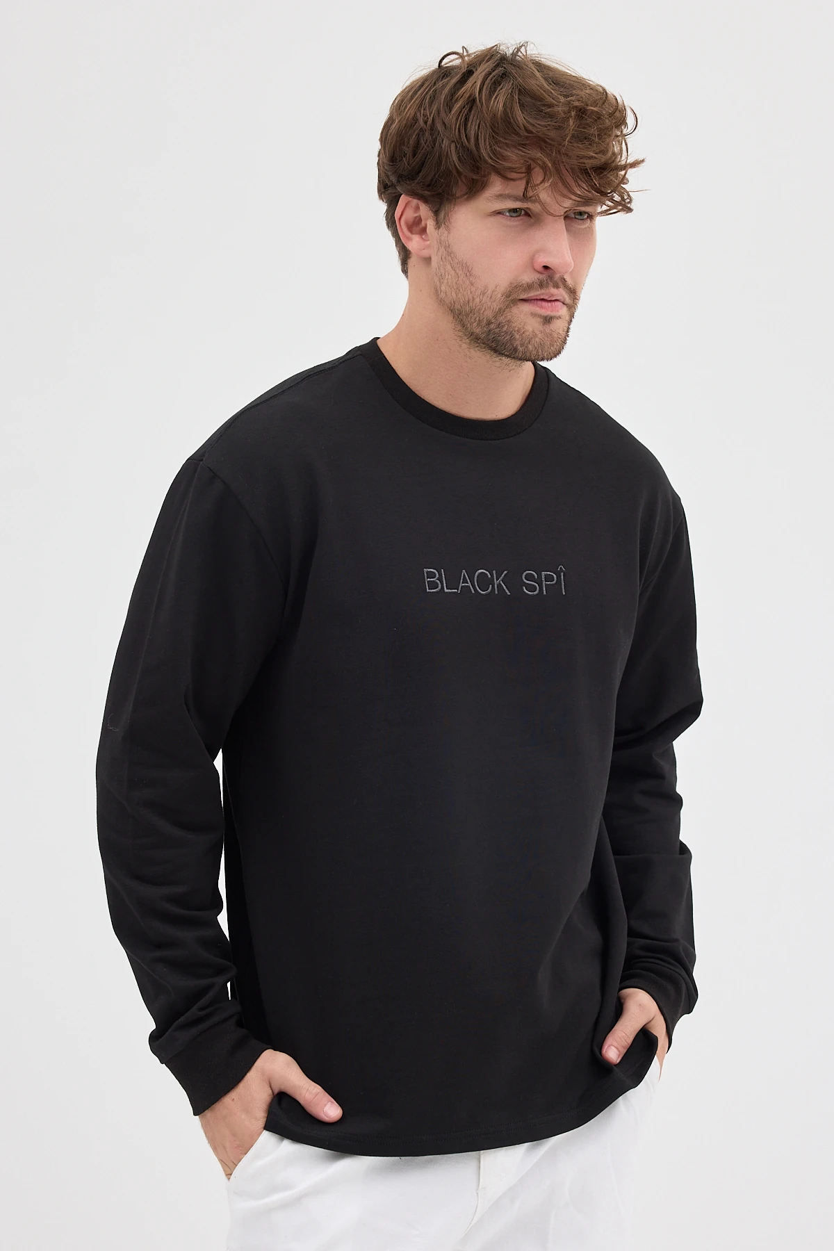 BLACK SPÎ Erkek Uzun Kollu Basic T-shirt