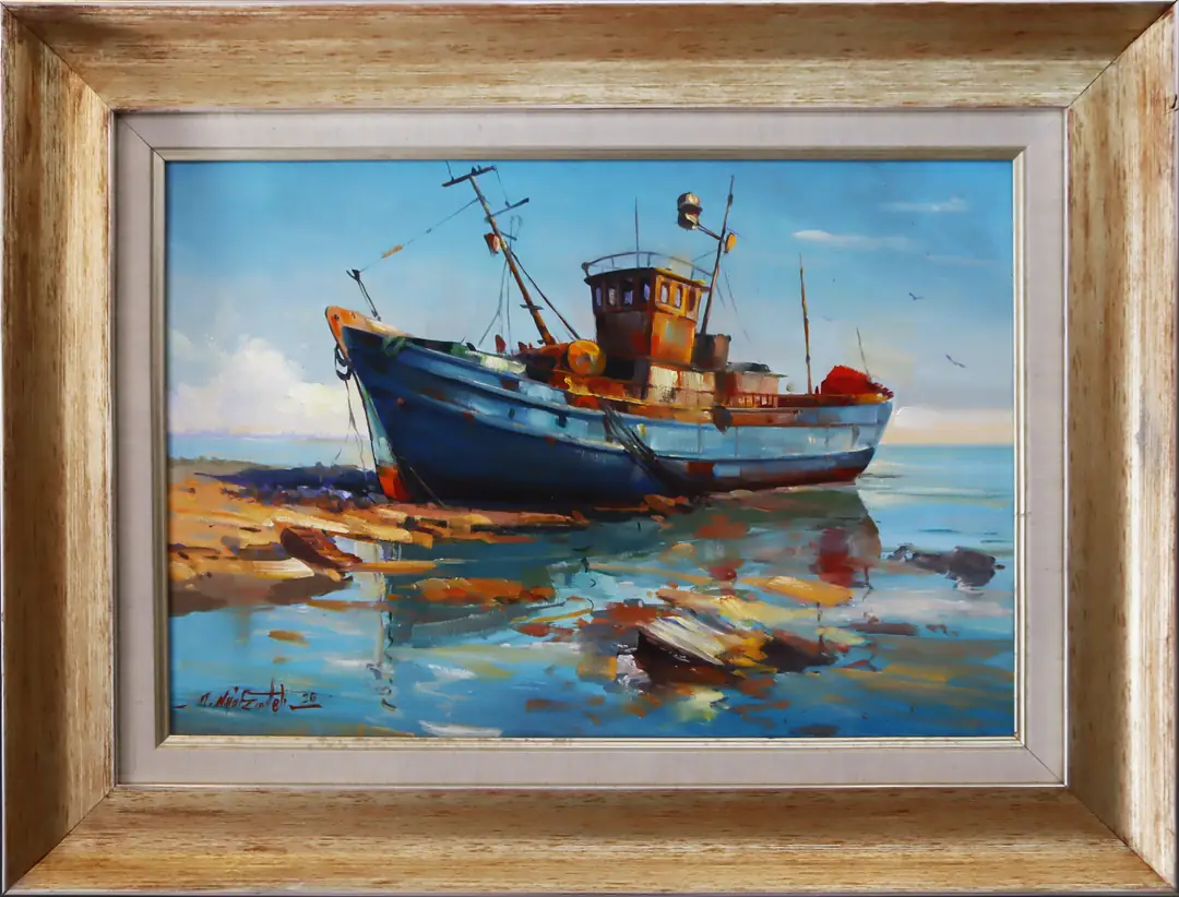 【P50号】good blue(cave) 油絵 oil painting Original Oil Painting 