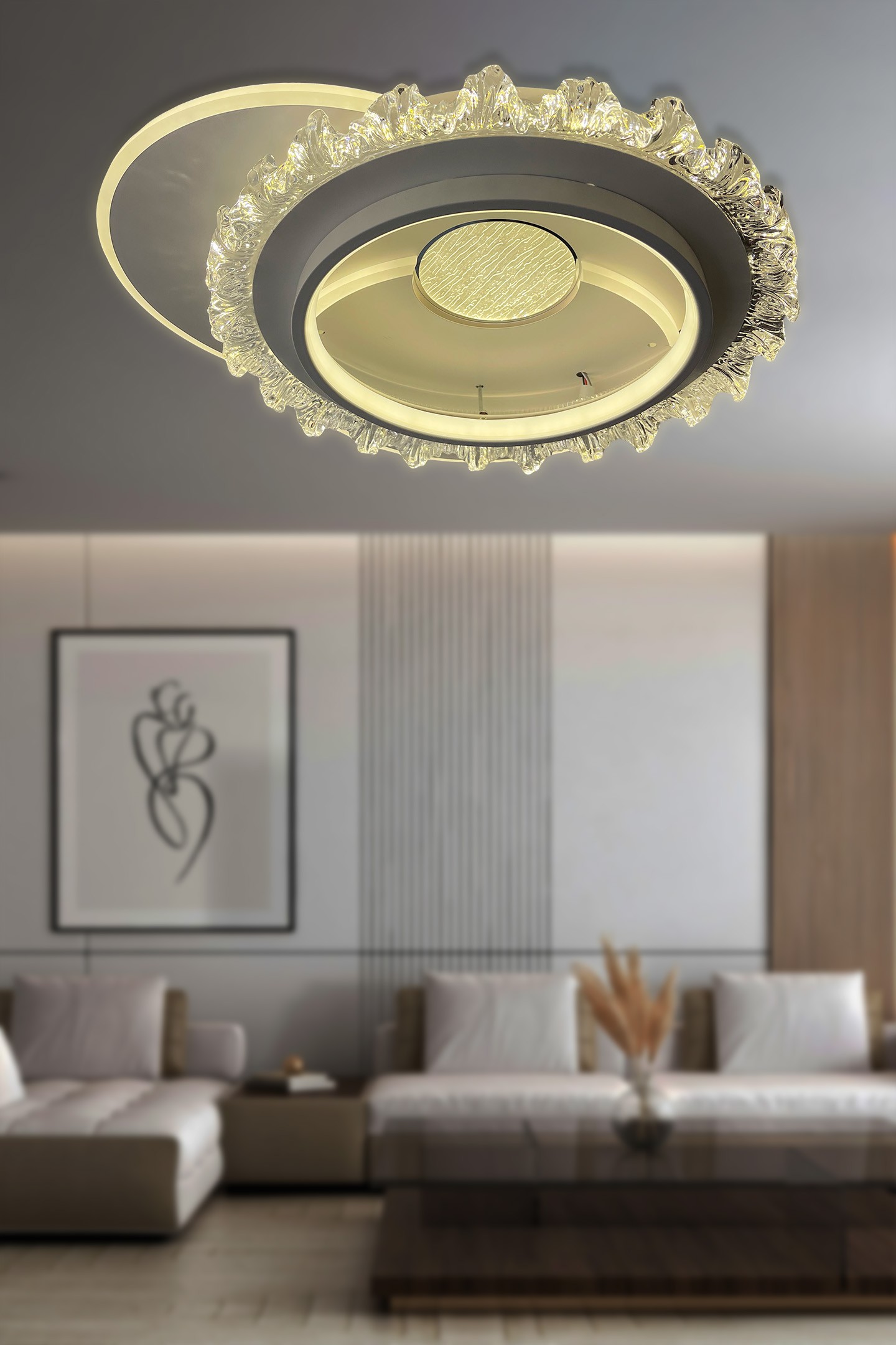 Bianca Plafonyer Kumandalı Led Avize