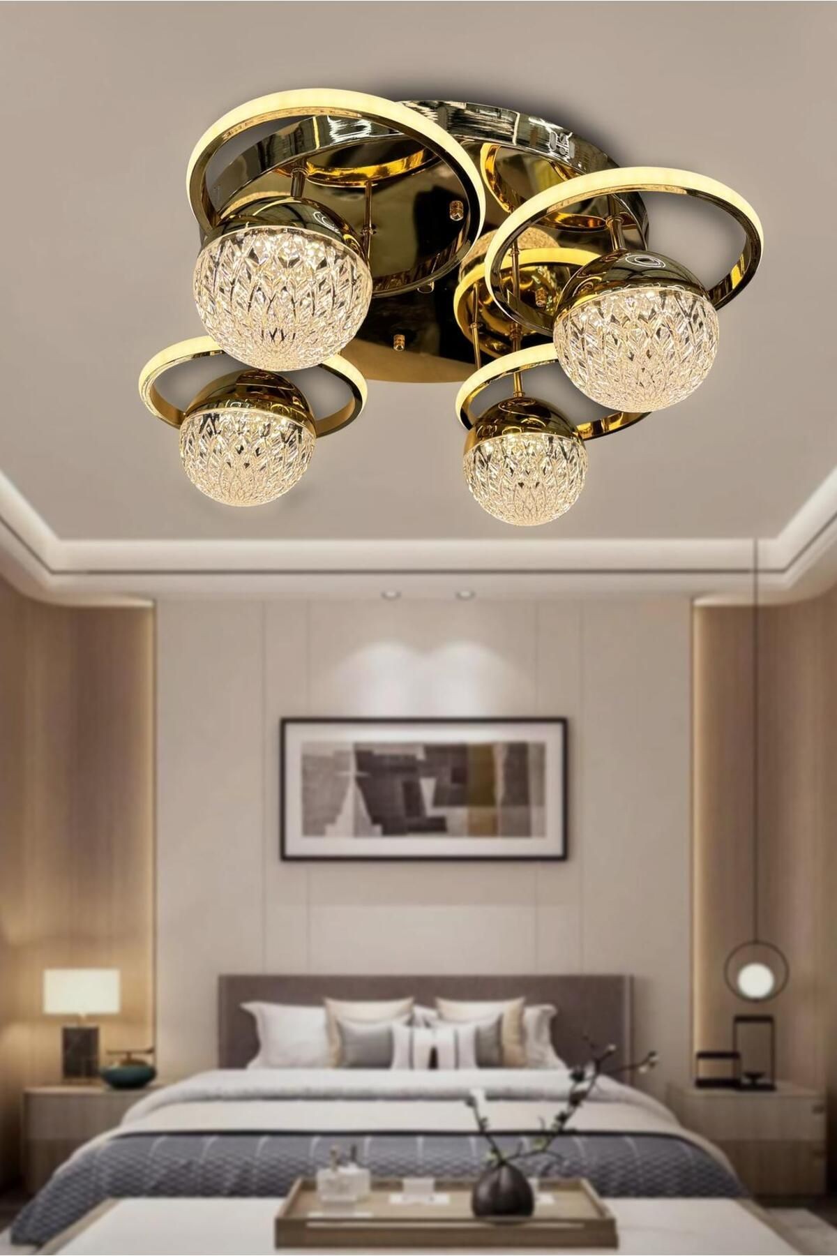 4 'Lü Plafonyer Modern (yüksek ışık gücü) Led Avize