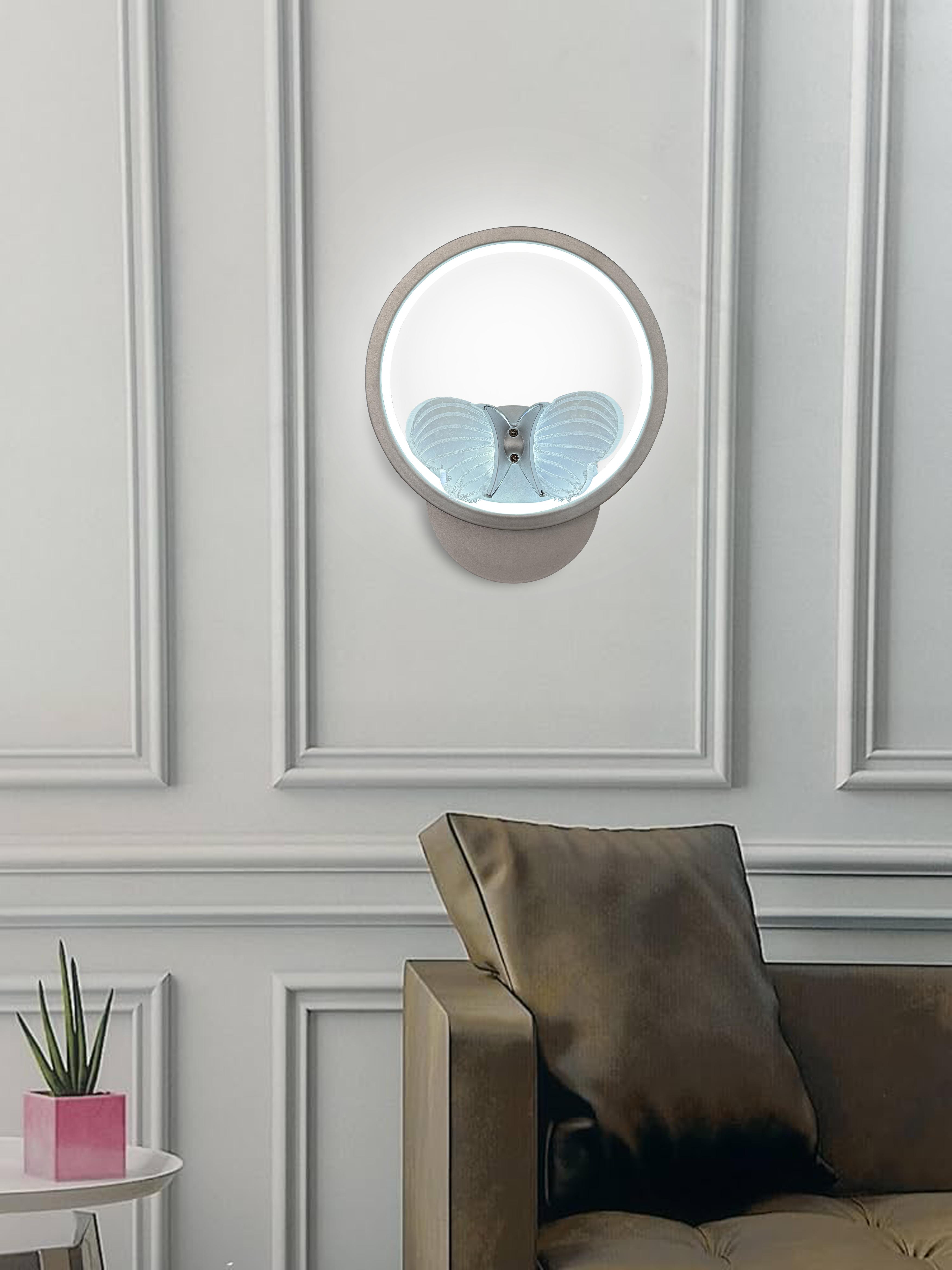 Kelebek Yuvarlak Modern İthal Led Aplik - Gri