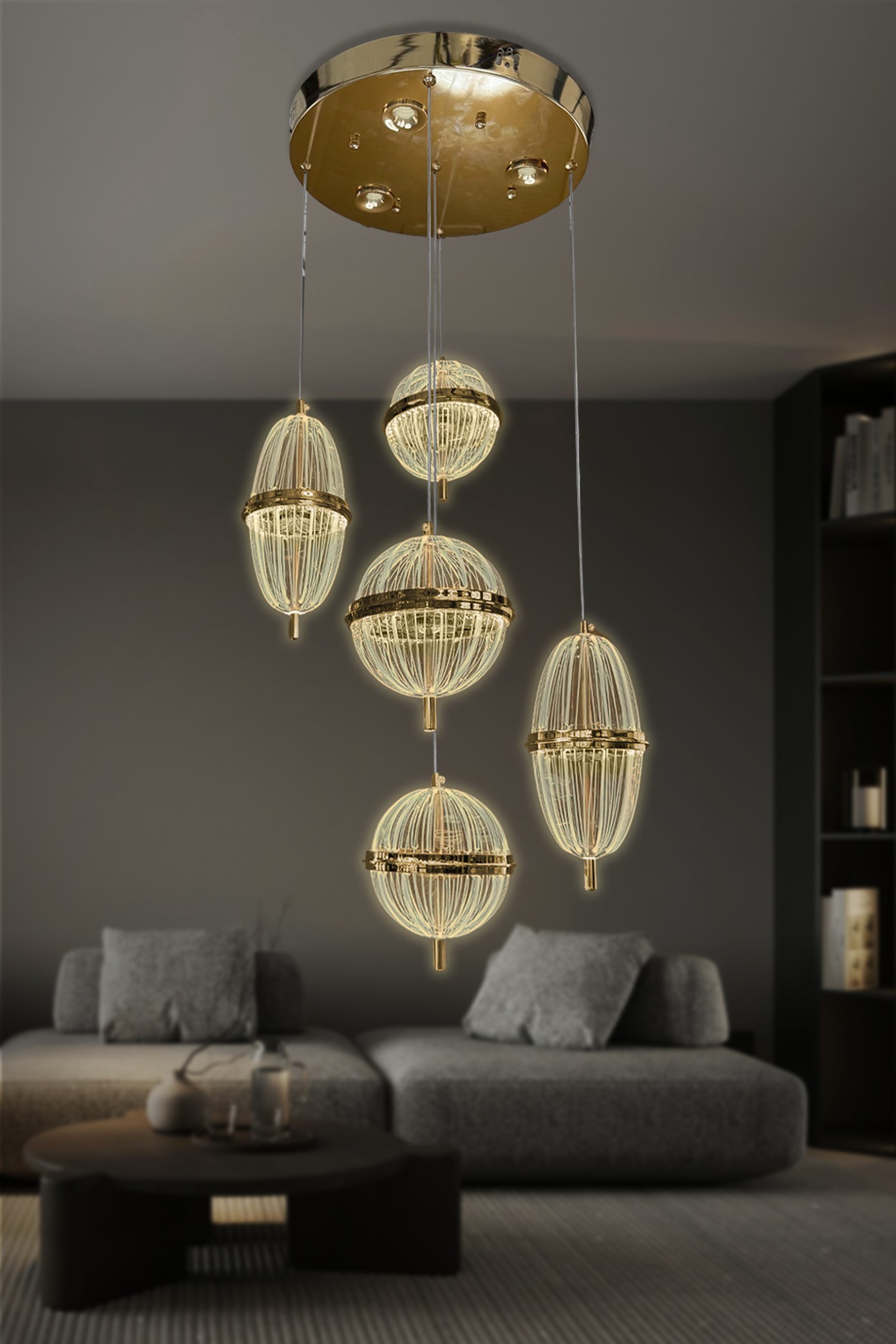 Orbella 5 li Sarkıt Led Avize