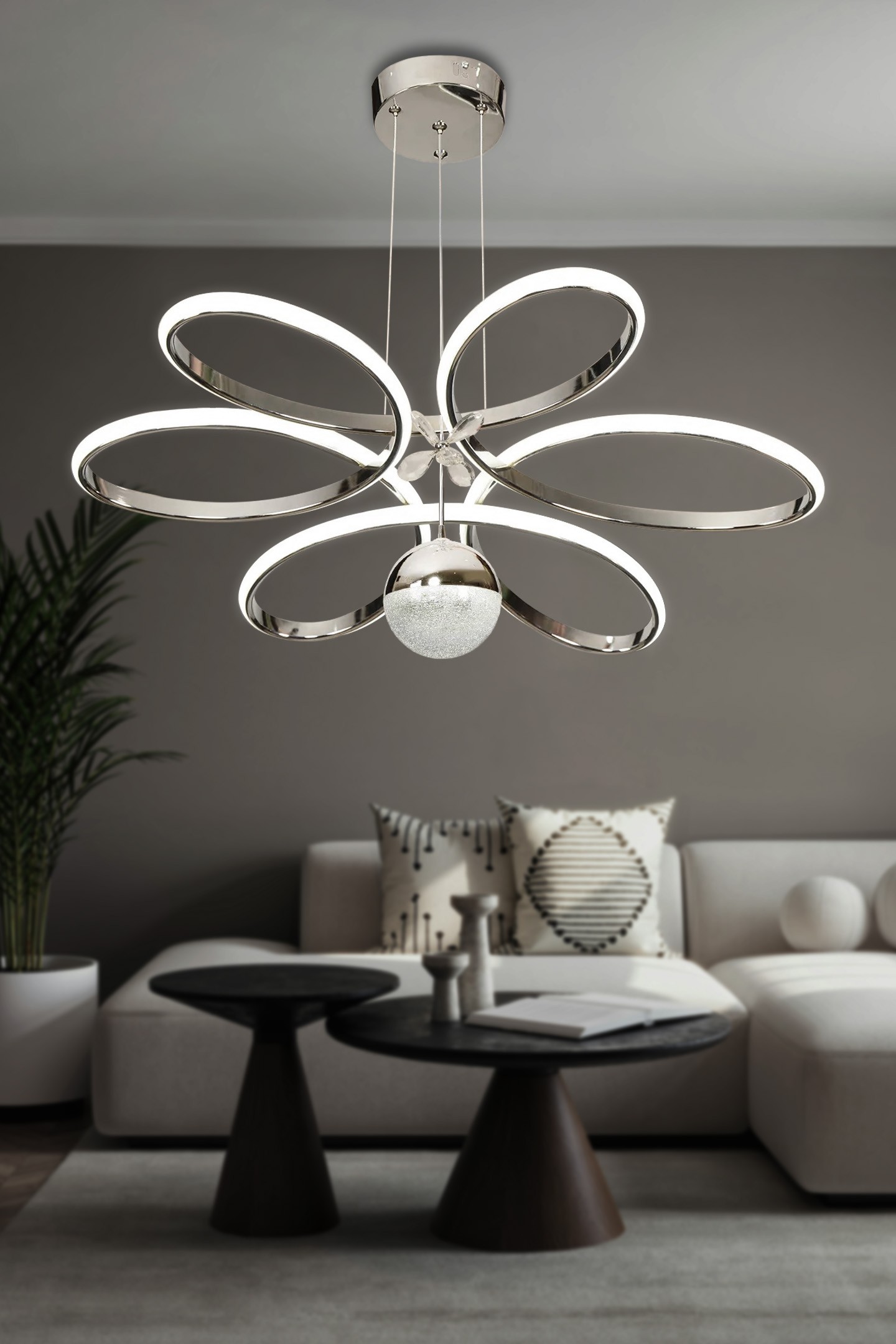Papatya Toplu Modern Sarkıt Led Avize